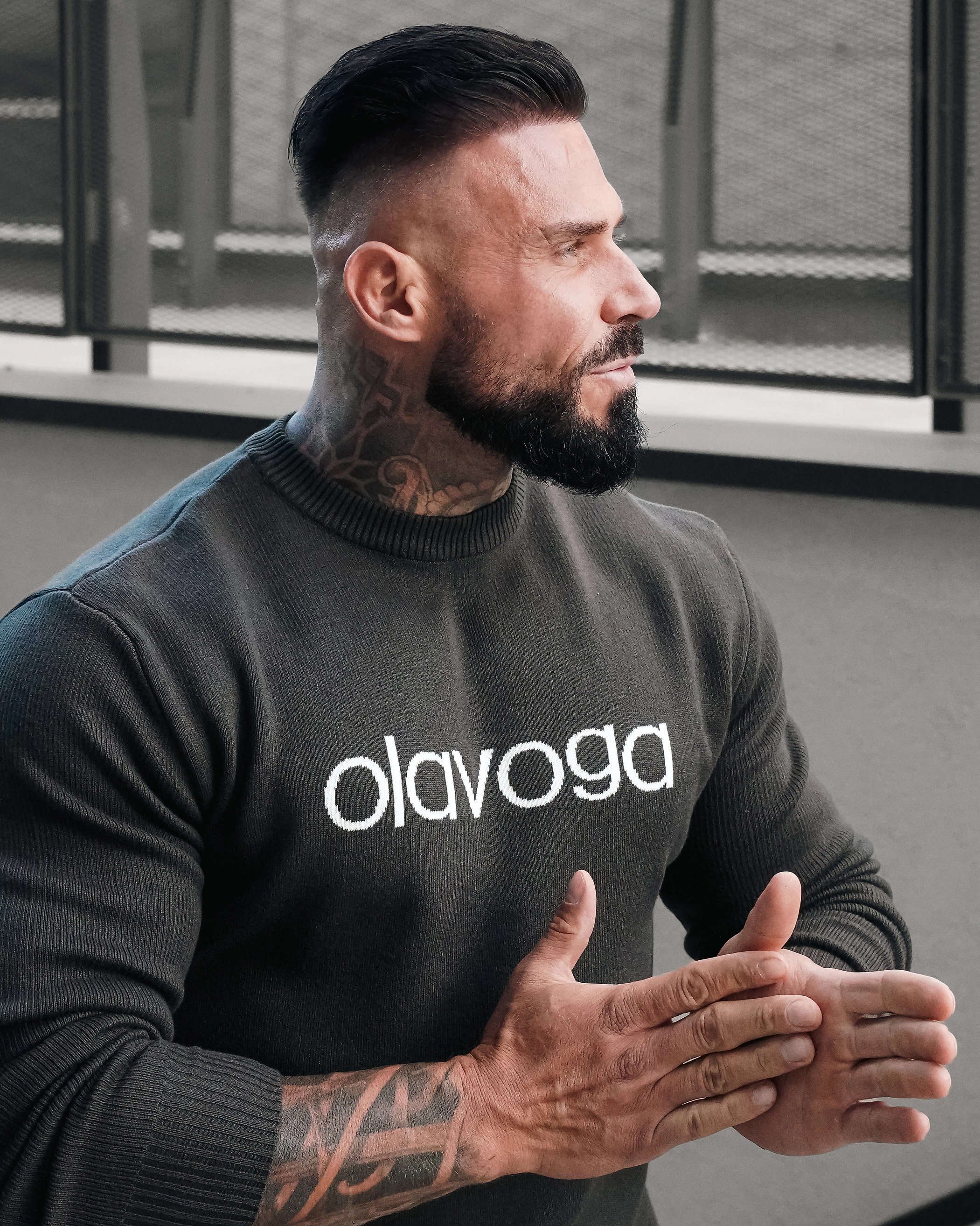 Sweter męski OLAVOGA Men SALO - Khaki