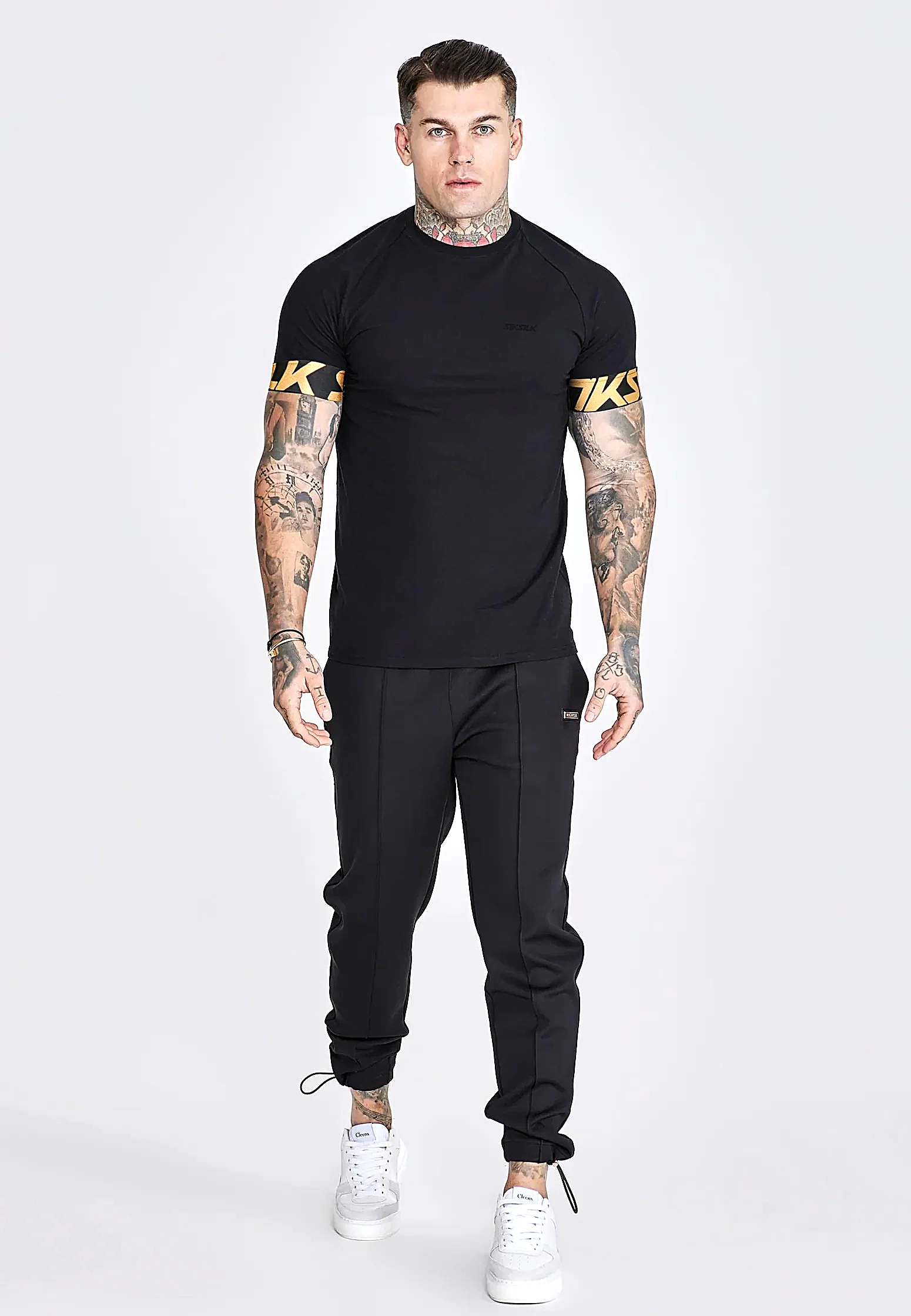 T-shirt męski streetwear SIKSILK 29779 - Czarny