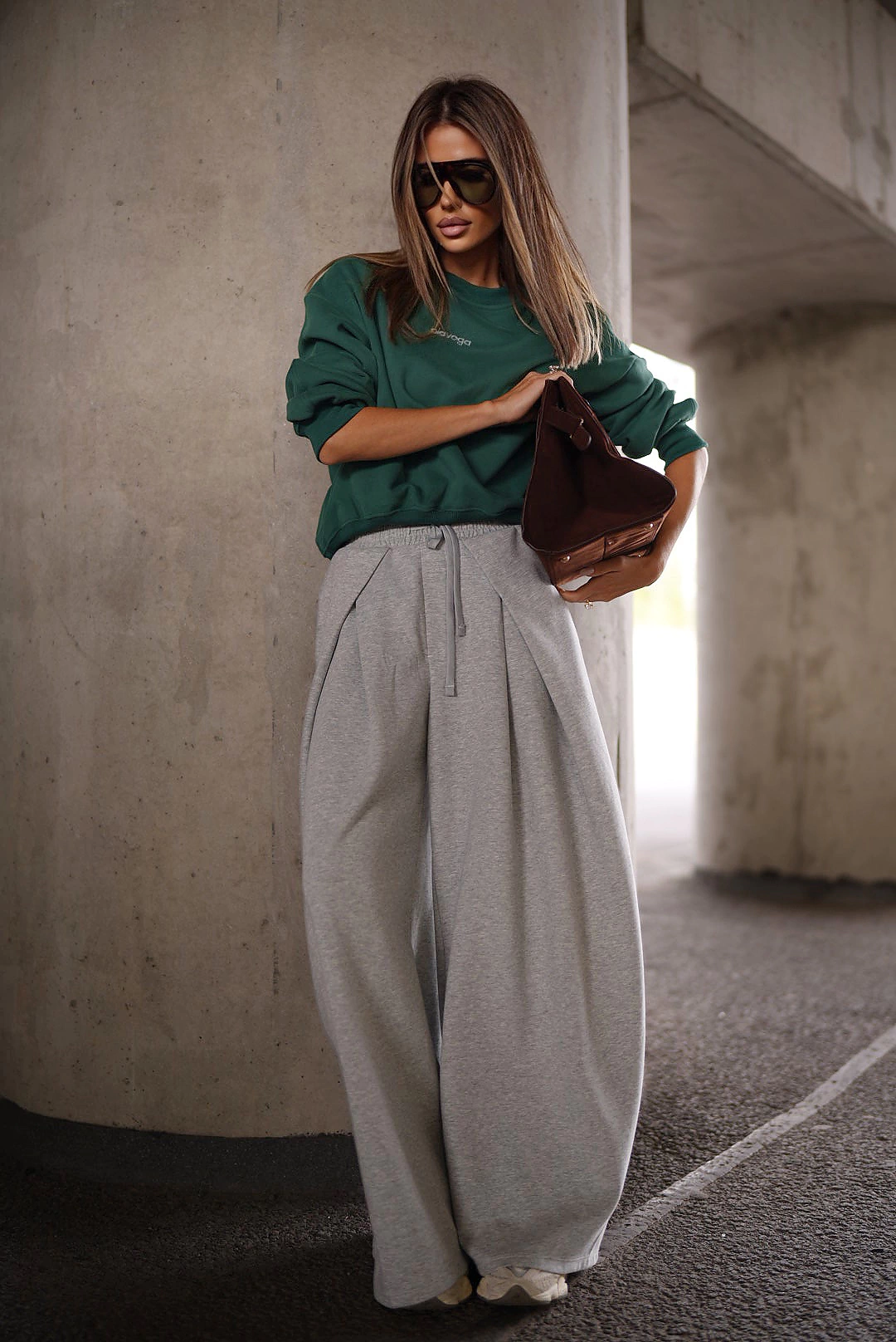 OLAVOGA DAWN women’s cotton sweatshirt – Dark green