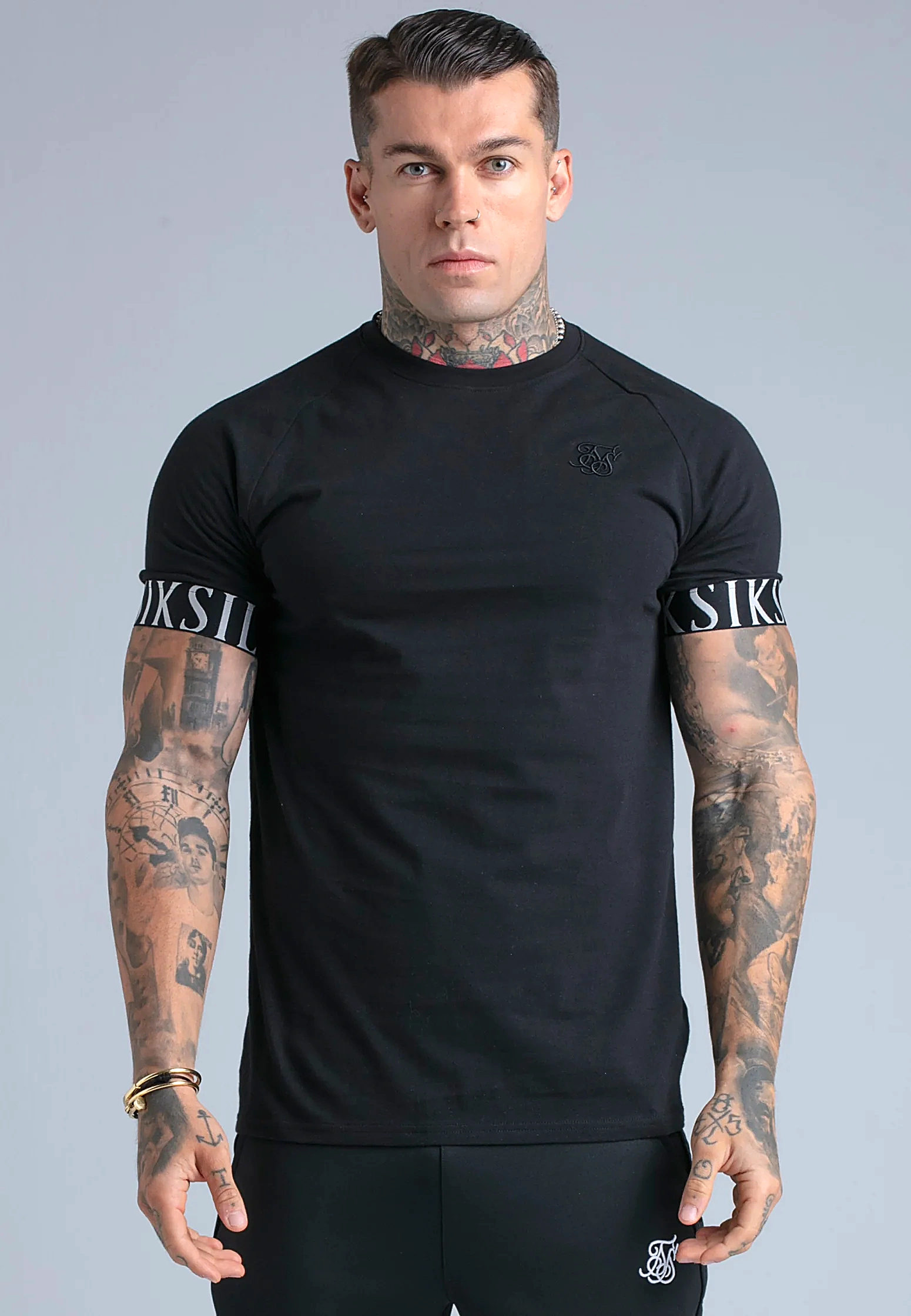 3pak t-shirt męski TECH SIKSILK 29837 - Wielokolorowy