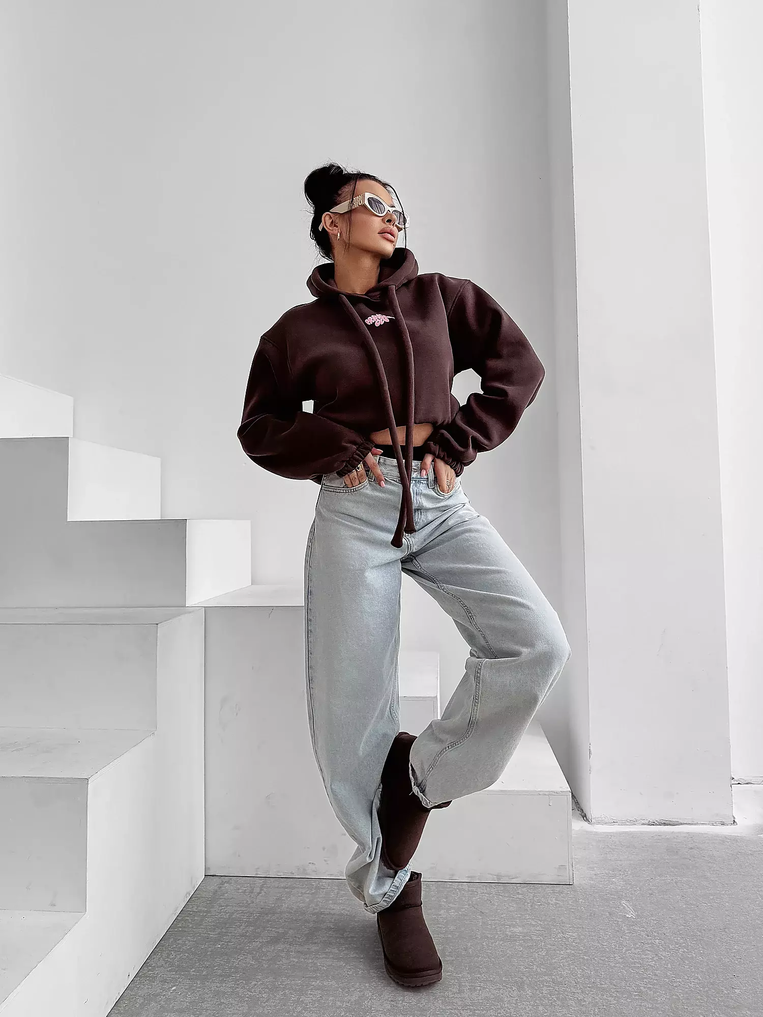 OLAVOGA FROST LAYER dámská mikina oversize - hnědá
