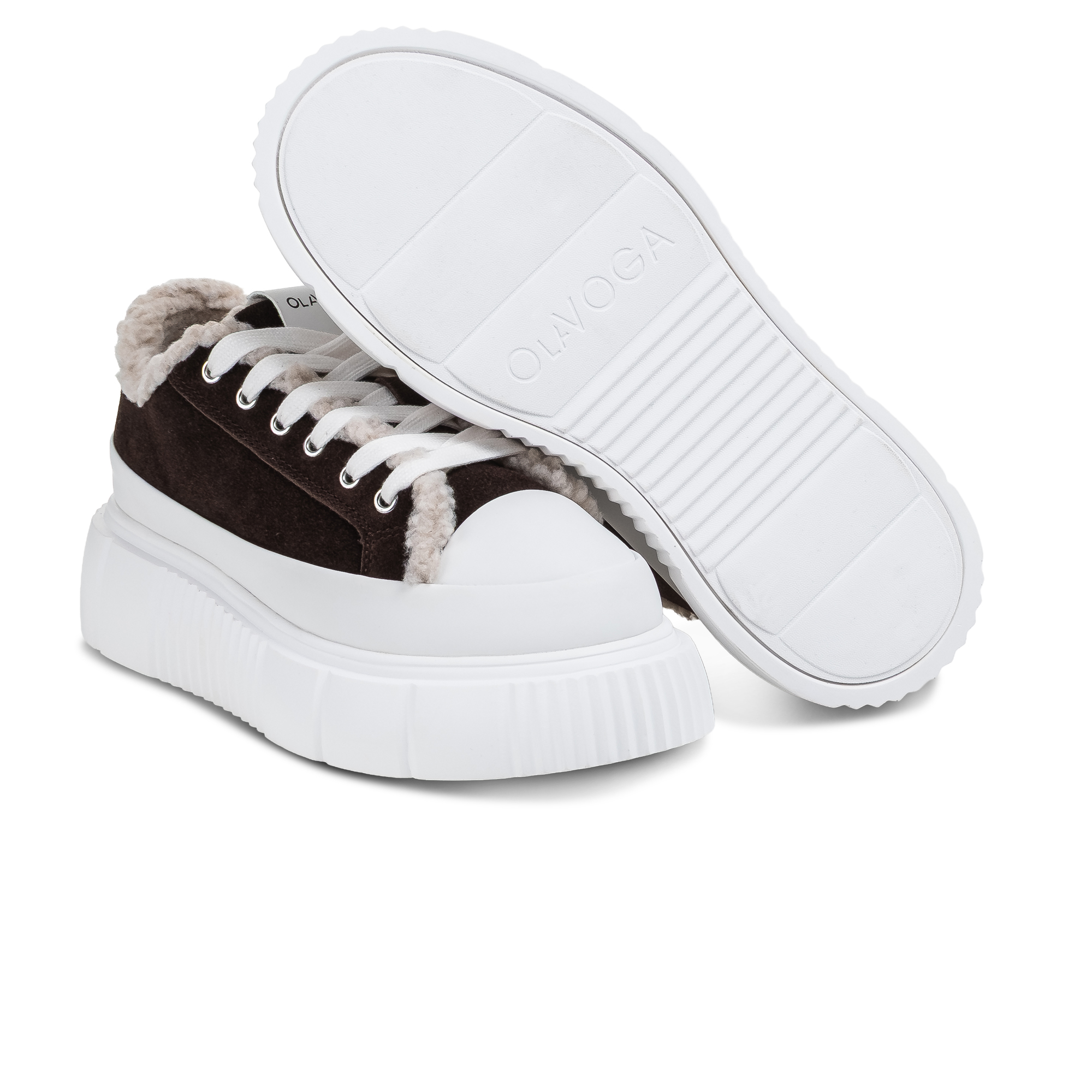 Sneakersy damskie na platformie OLAVOGA LULL - Brąz