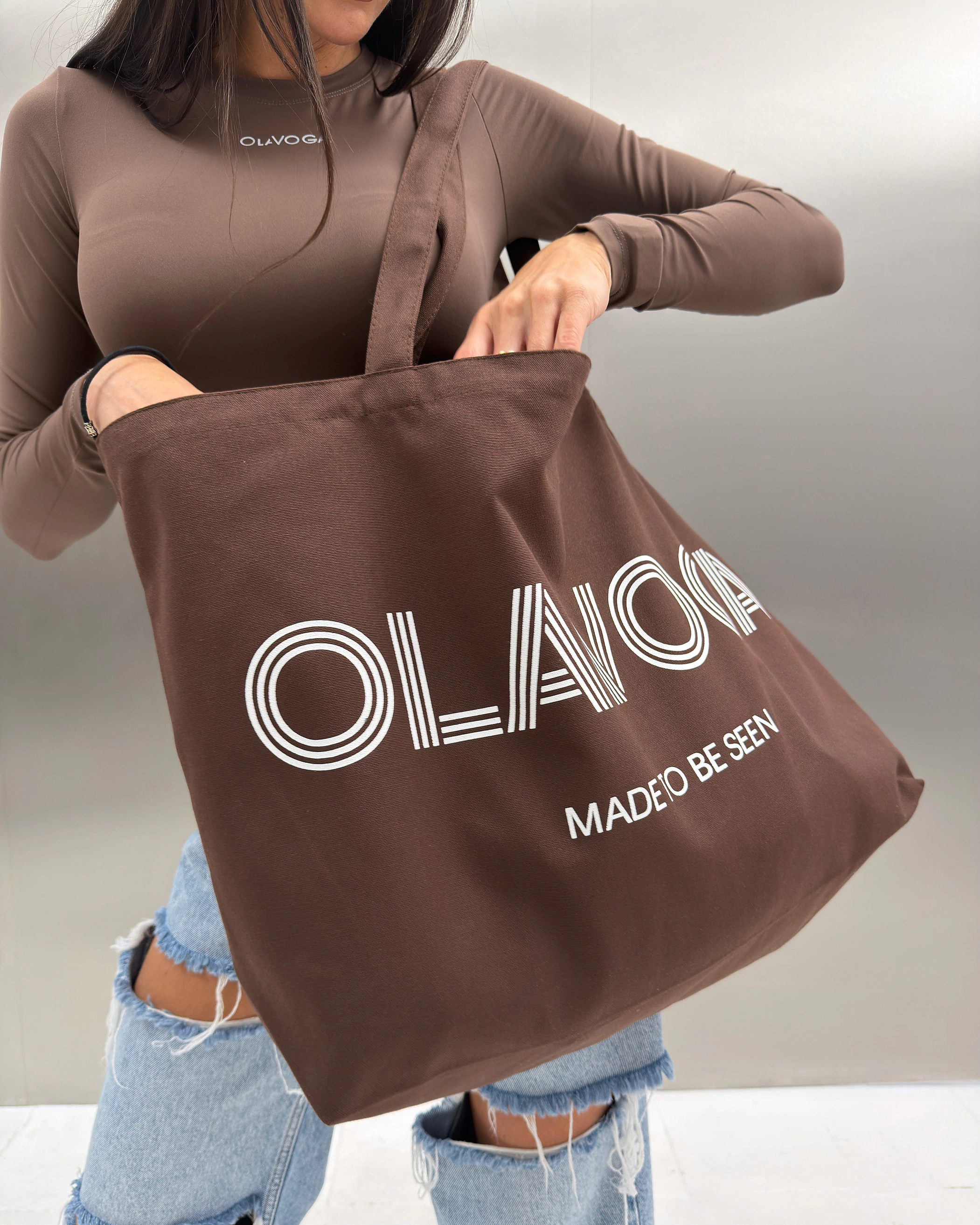 Torba damska shopper OLAVOGA CUTO - Brąz