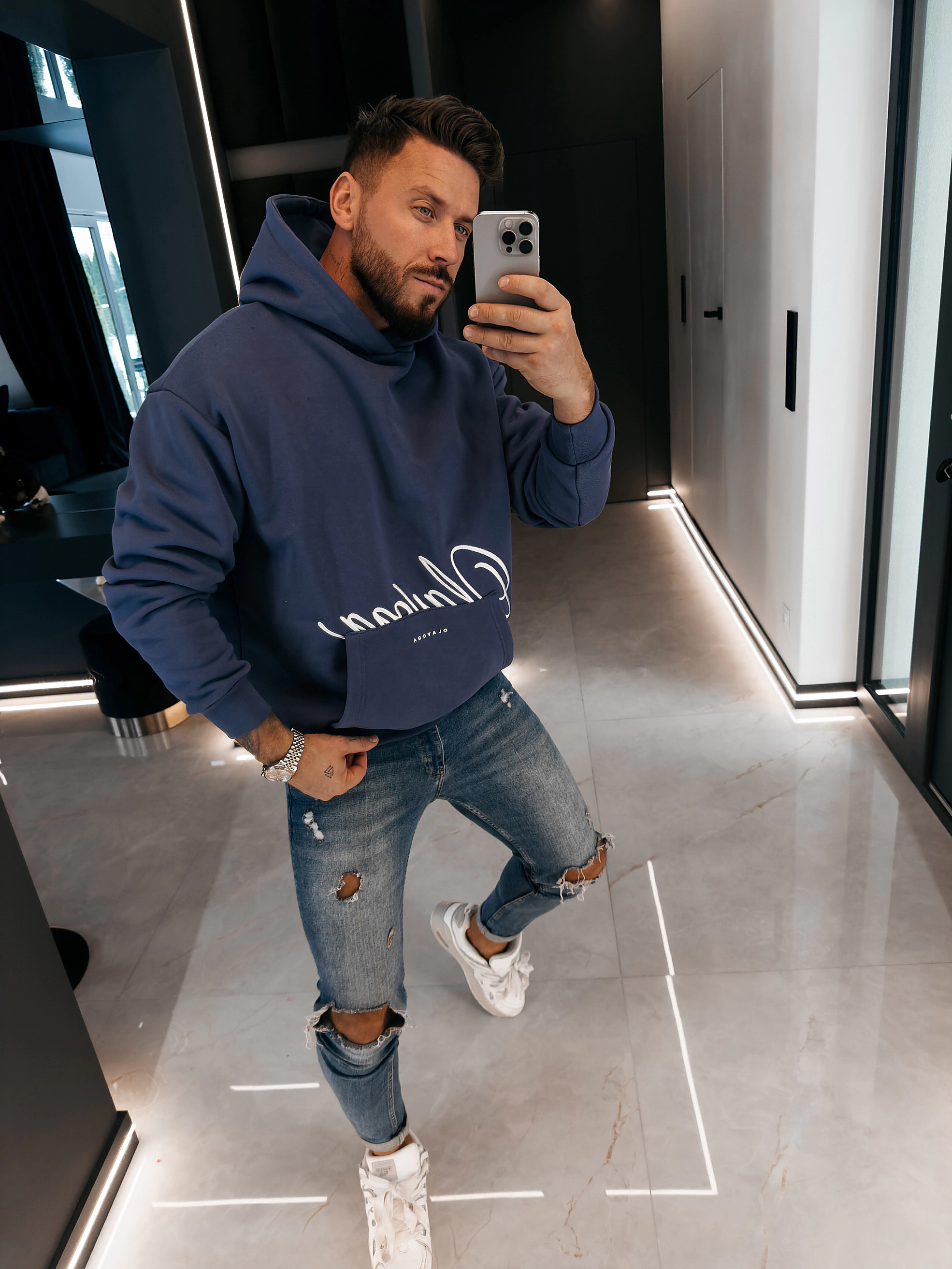 Bluza męska OLAVOGA Men GROUND - Granatowy