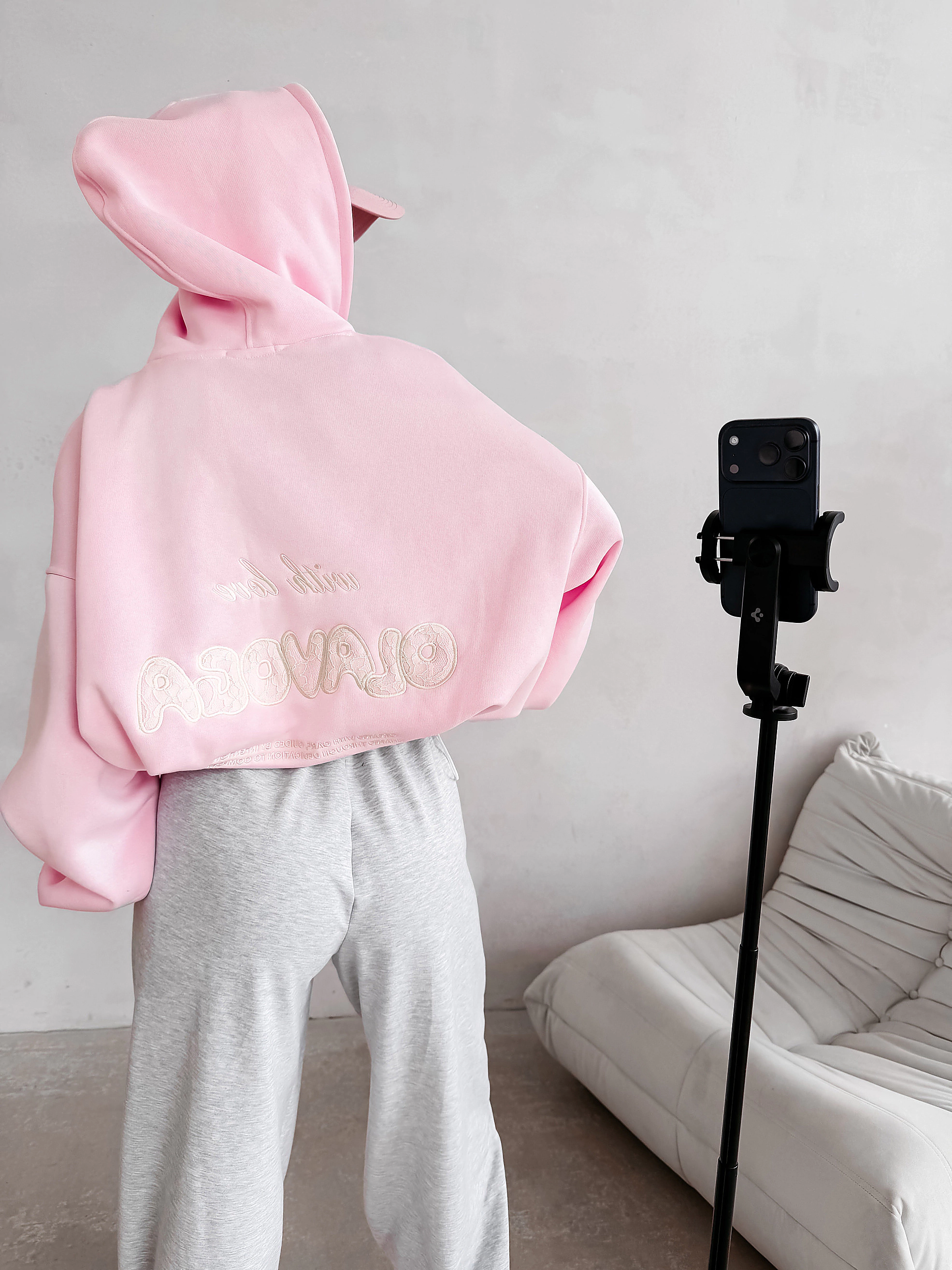 OLAVOGA LASANA Damen-Kapuzenpullover - Rosa