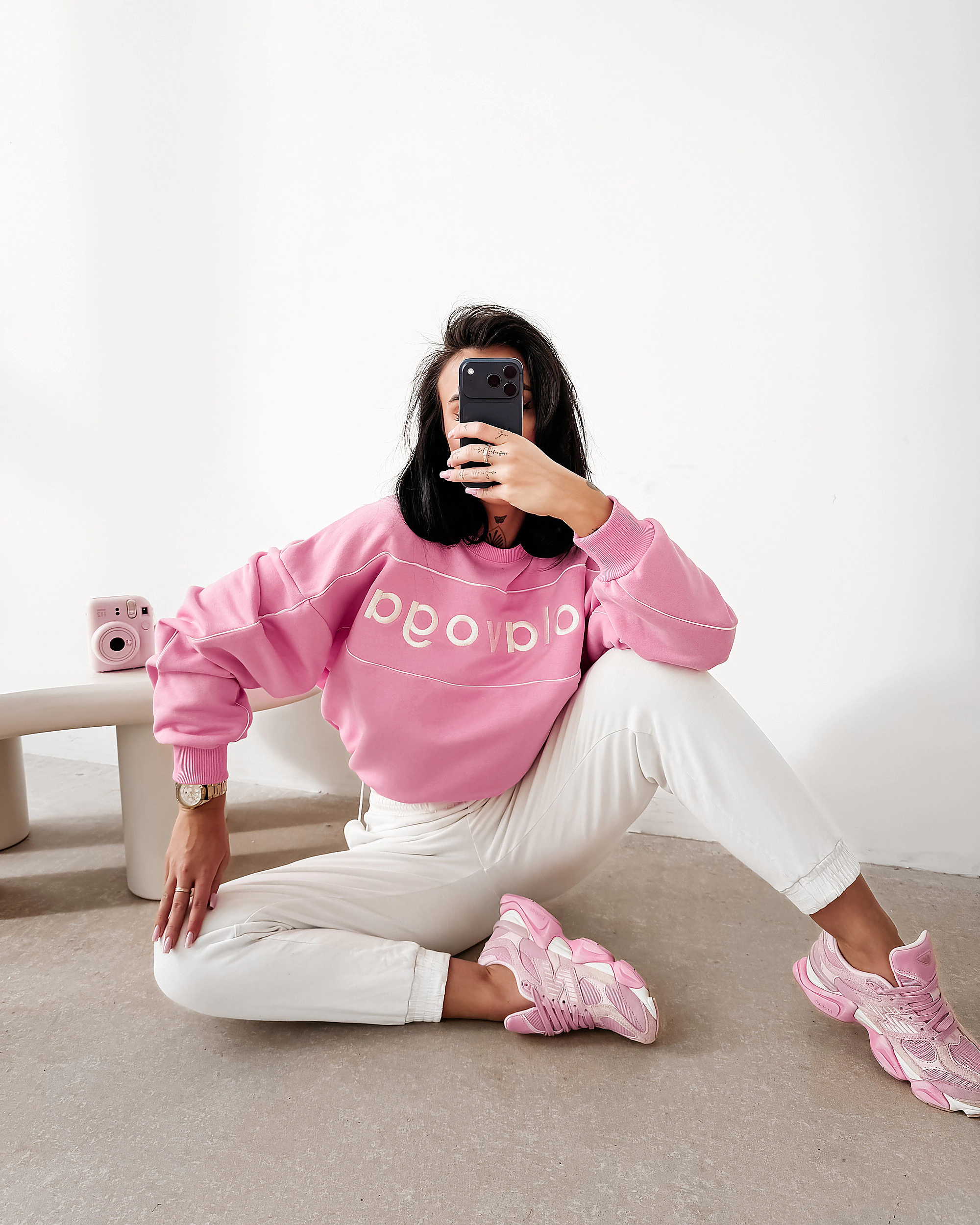 Bluza damska oversize OLAVOGA MELLOW - Różowy