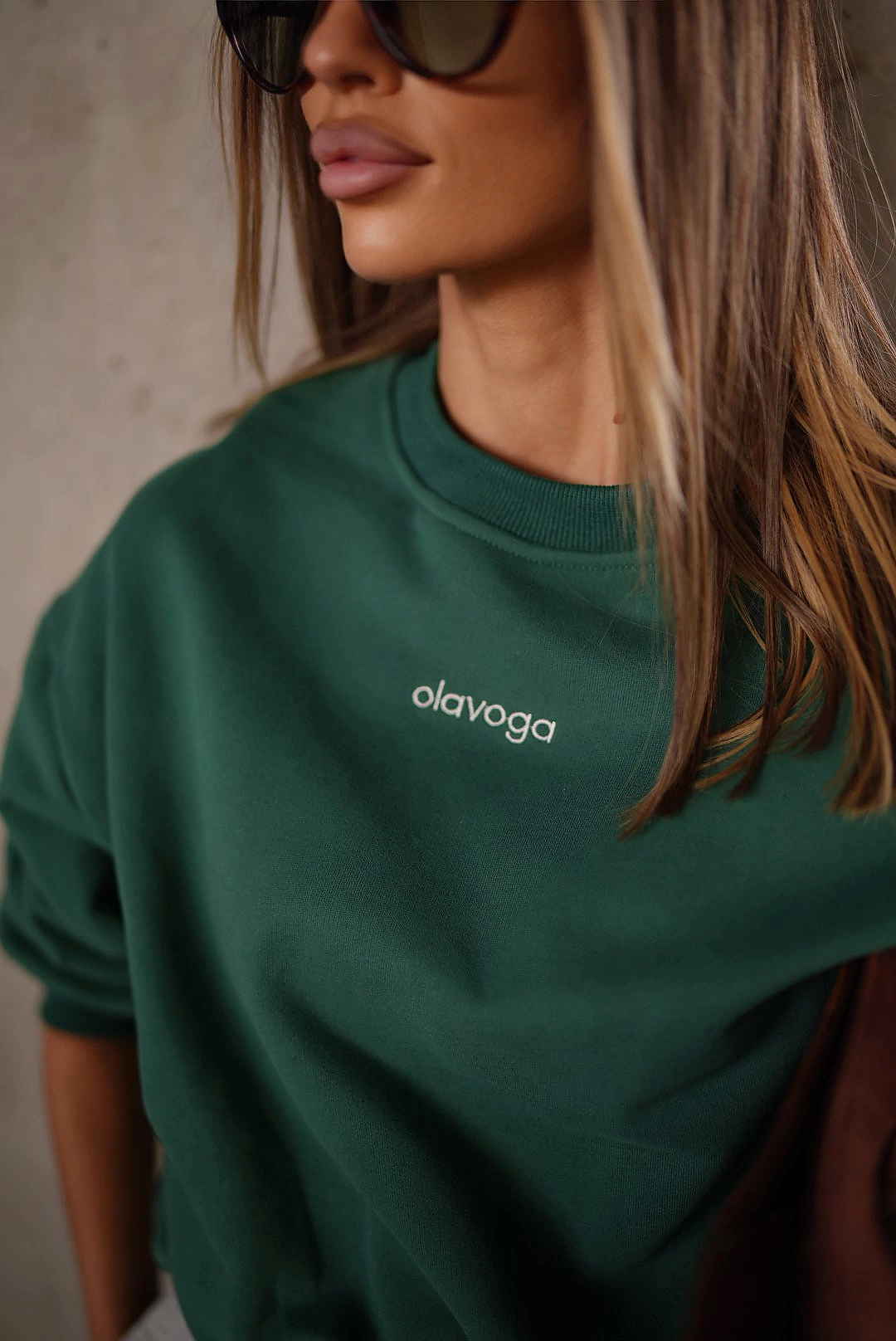 OLAVOGA DAWN women’s cotton sweatshirt – Dark green