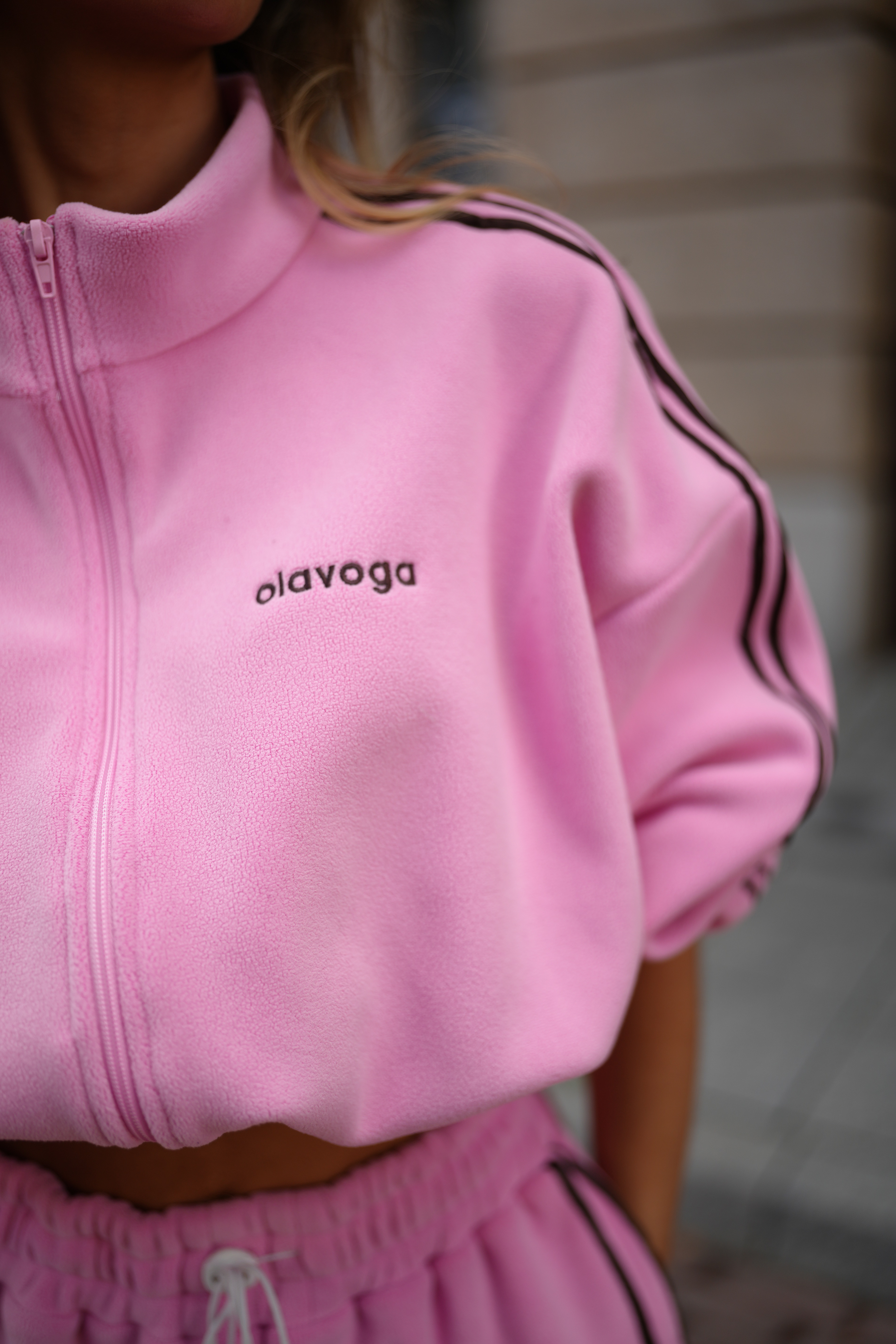 Women's side-stripe set OLAVOGA STREETY - Pink