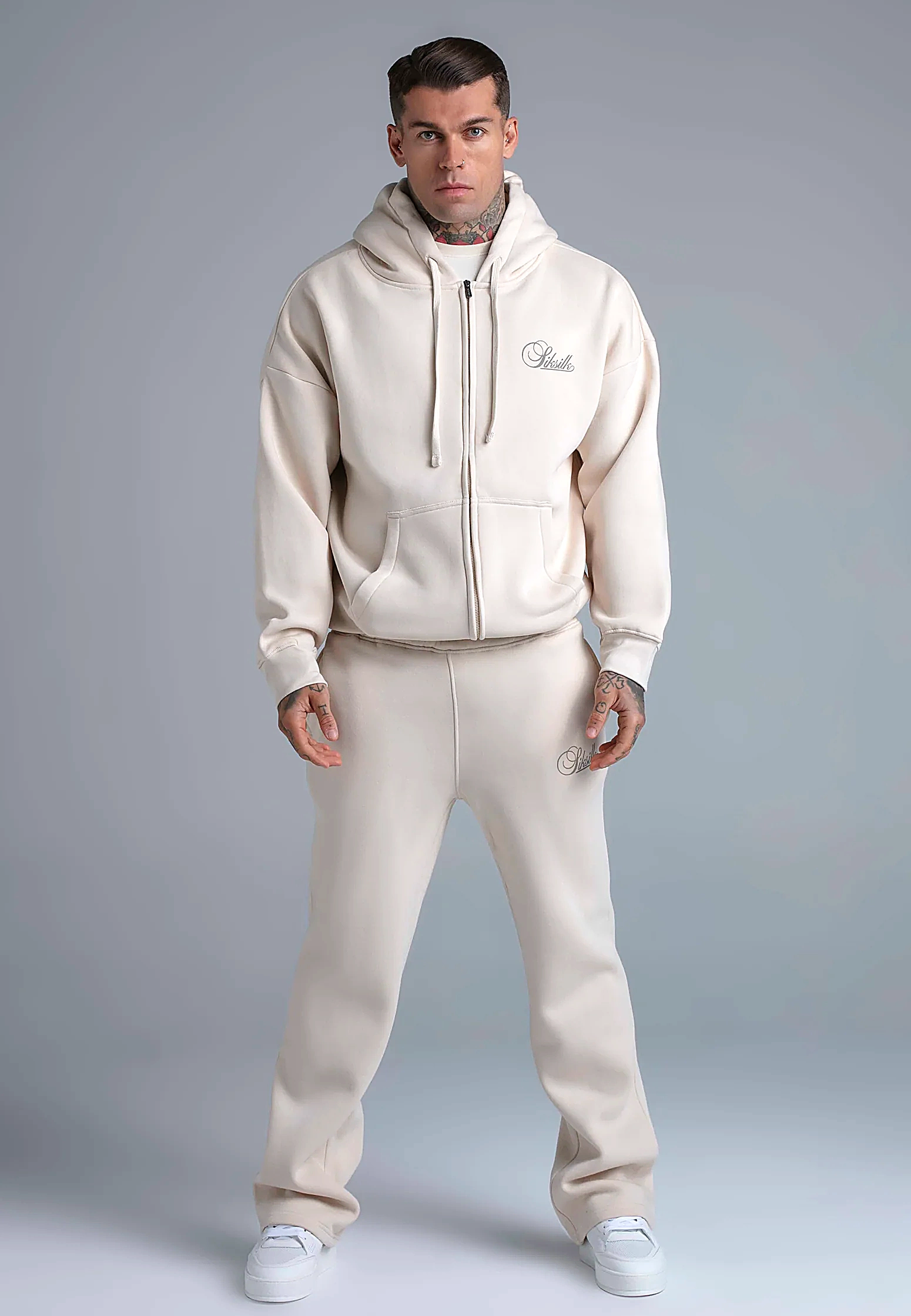 Bluza męska zapinana SIKSILK 28585 - Ecru