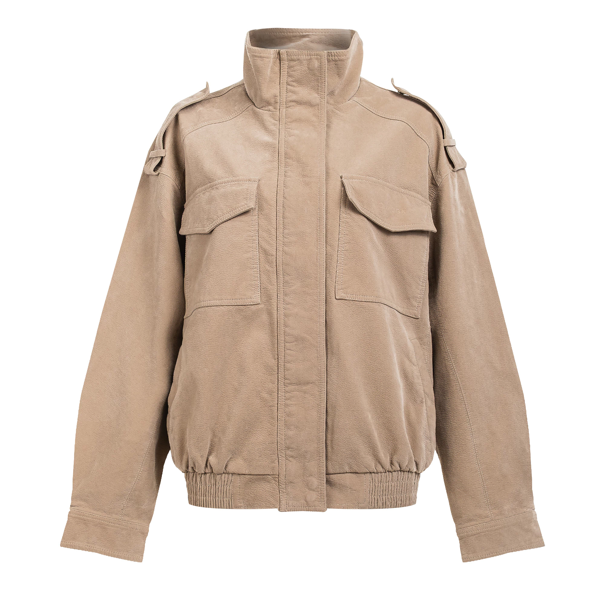 Damenjacke in Veloursleder-Optik OLAVOGA RYZEN - Beige