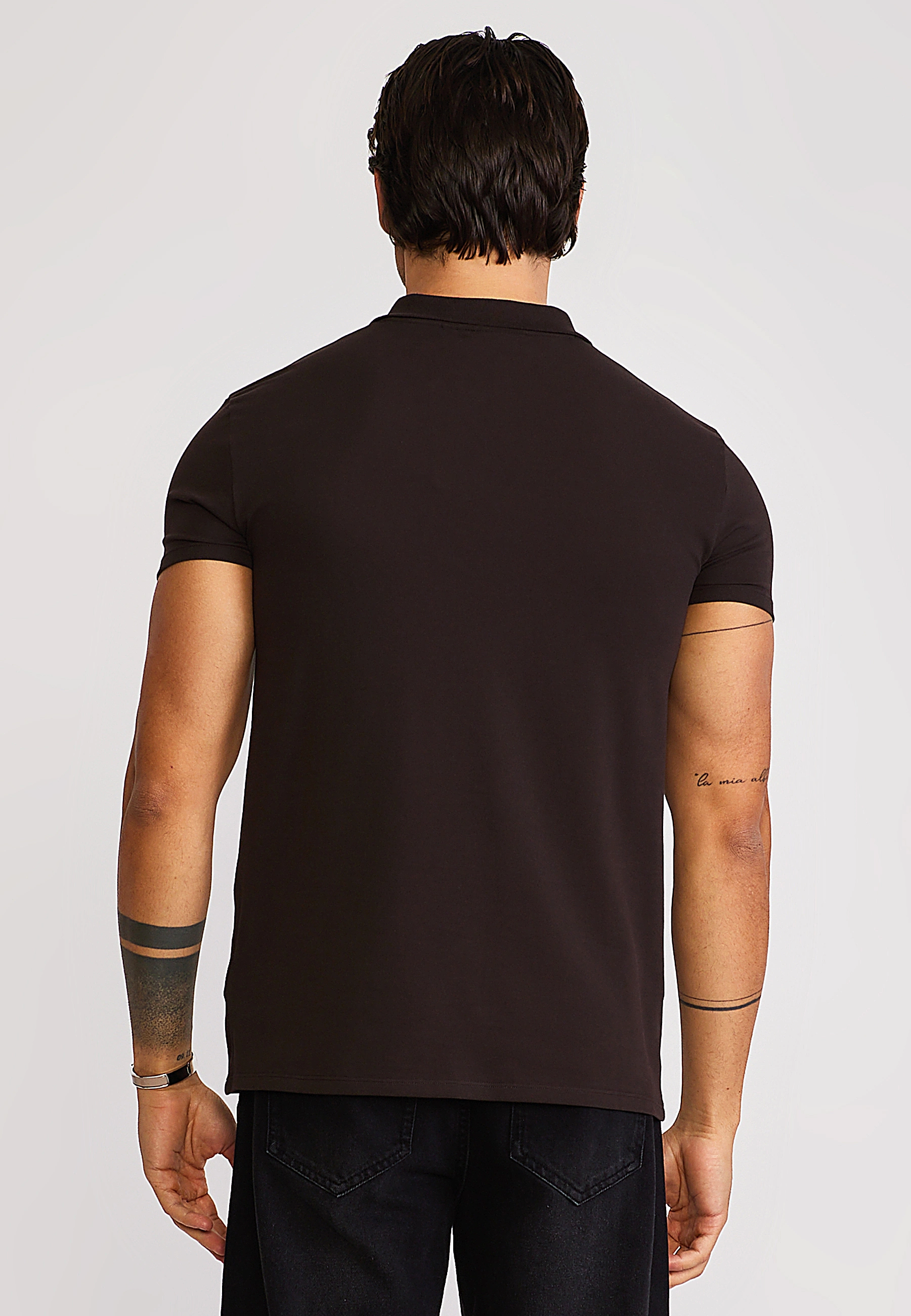 Herren SIKSILK ZIP POLO T-shirt 29273 - Braun