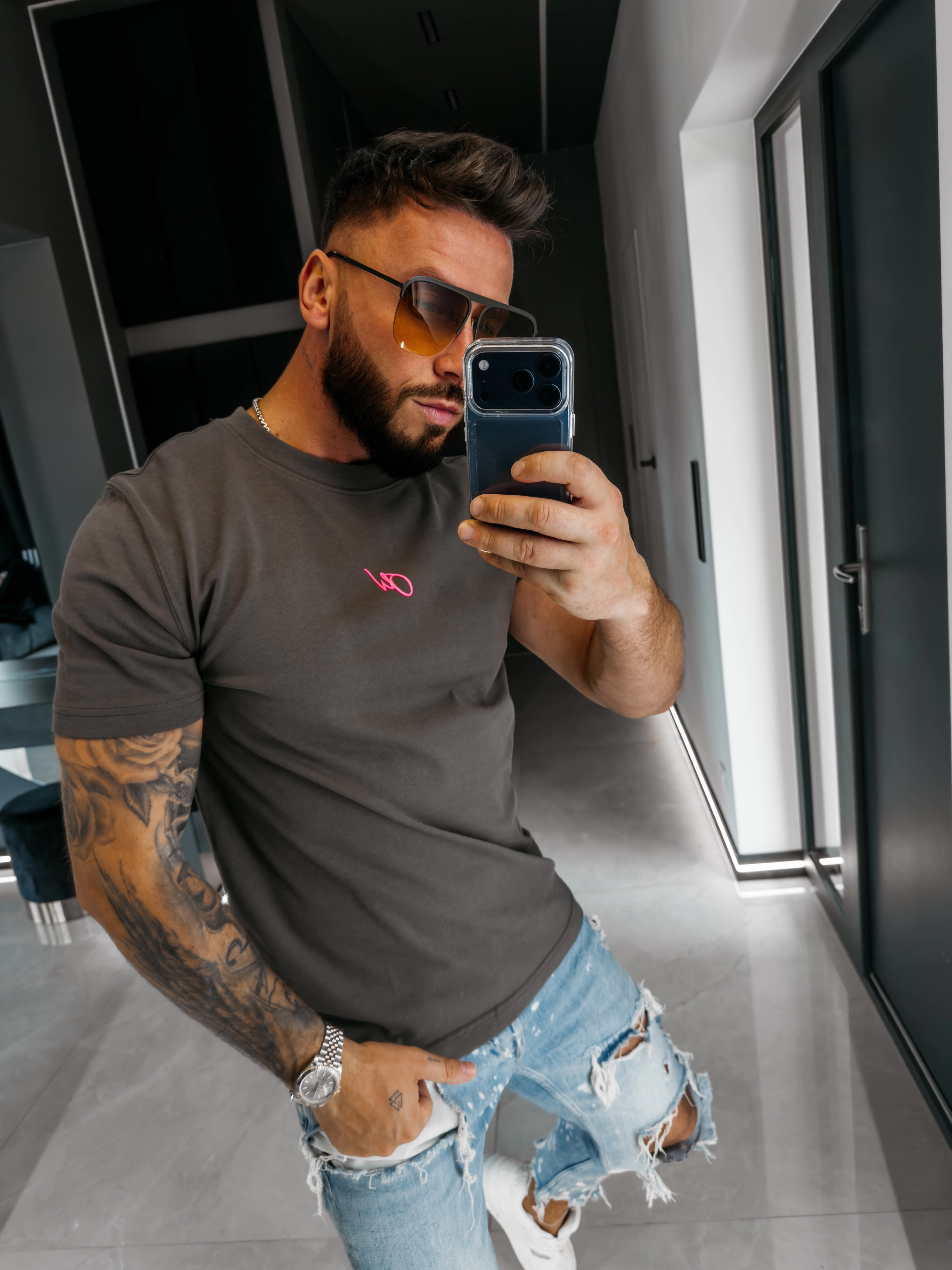 OLAVOGA VELMAR unisex oversize T-shirt - Graphite