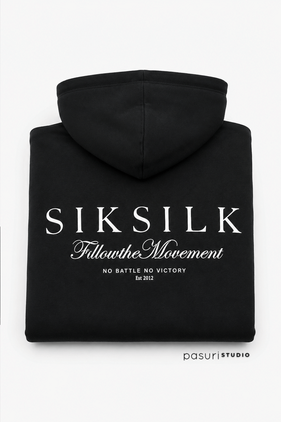 SIKSILK pánska mikina s klokankou 28768 - Black