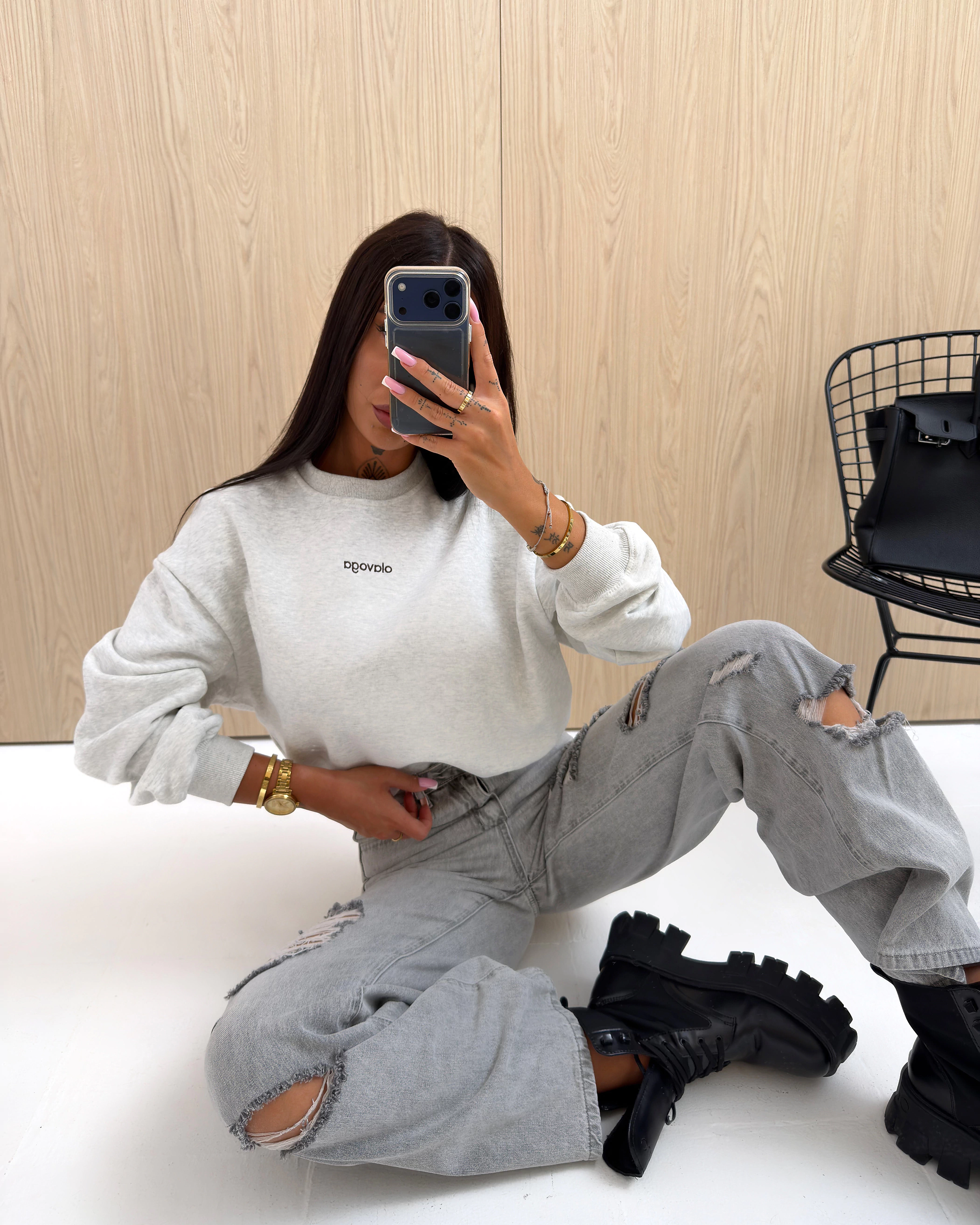 OLAVOGA DAWN women's cotton sweatshirt – Grey