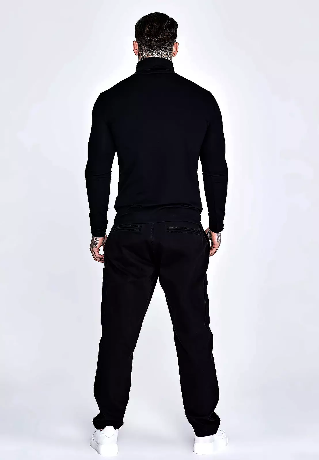 Pánský golf SIKSILK ROLL NECK TOP 28983 - Black