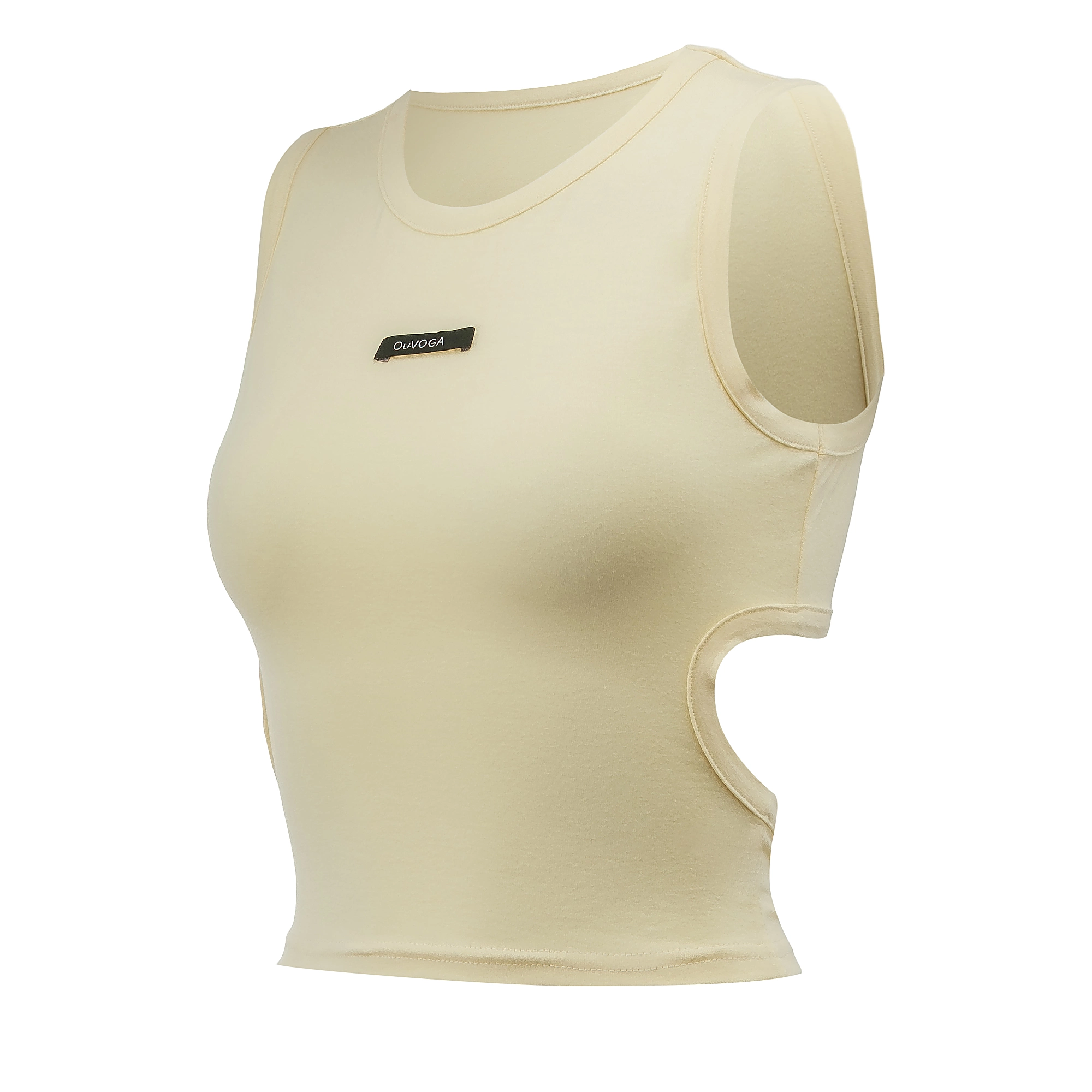 Top damski slim fit OLAVOGA DAYBREAK - Żółty