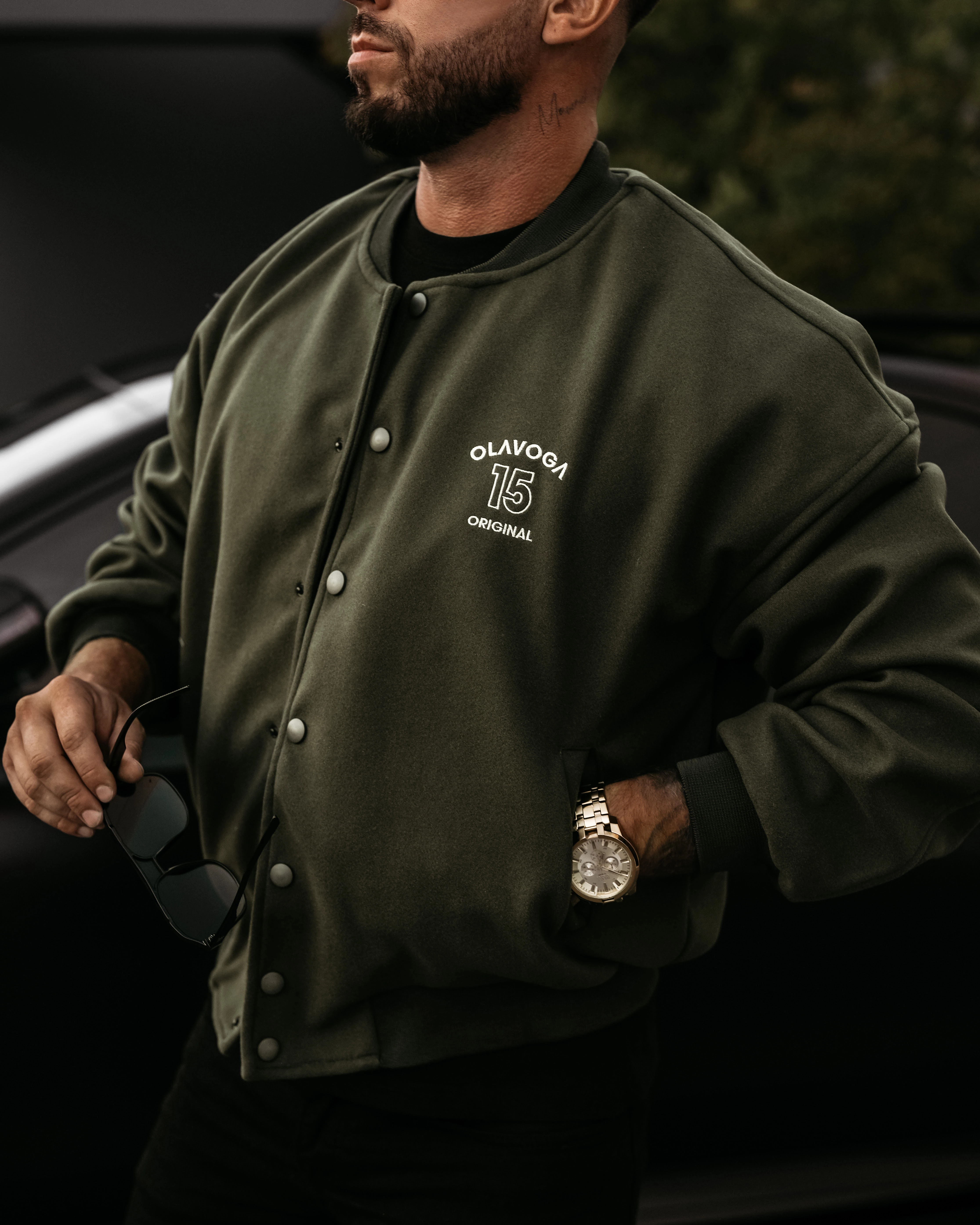 Khaki bomber jacket men online