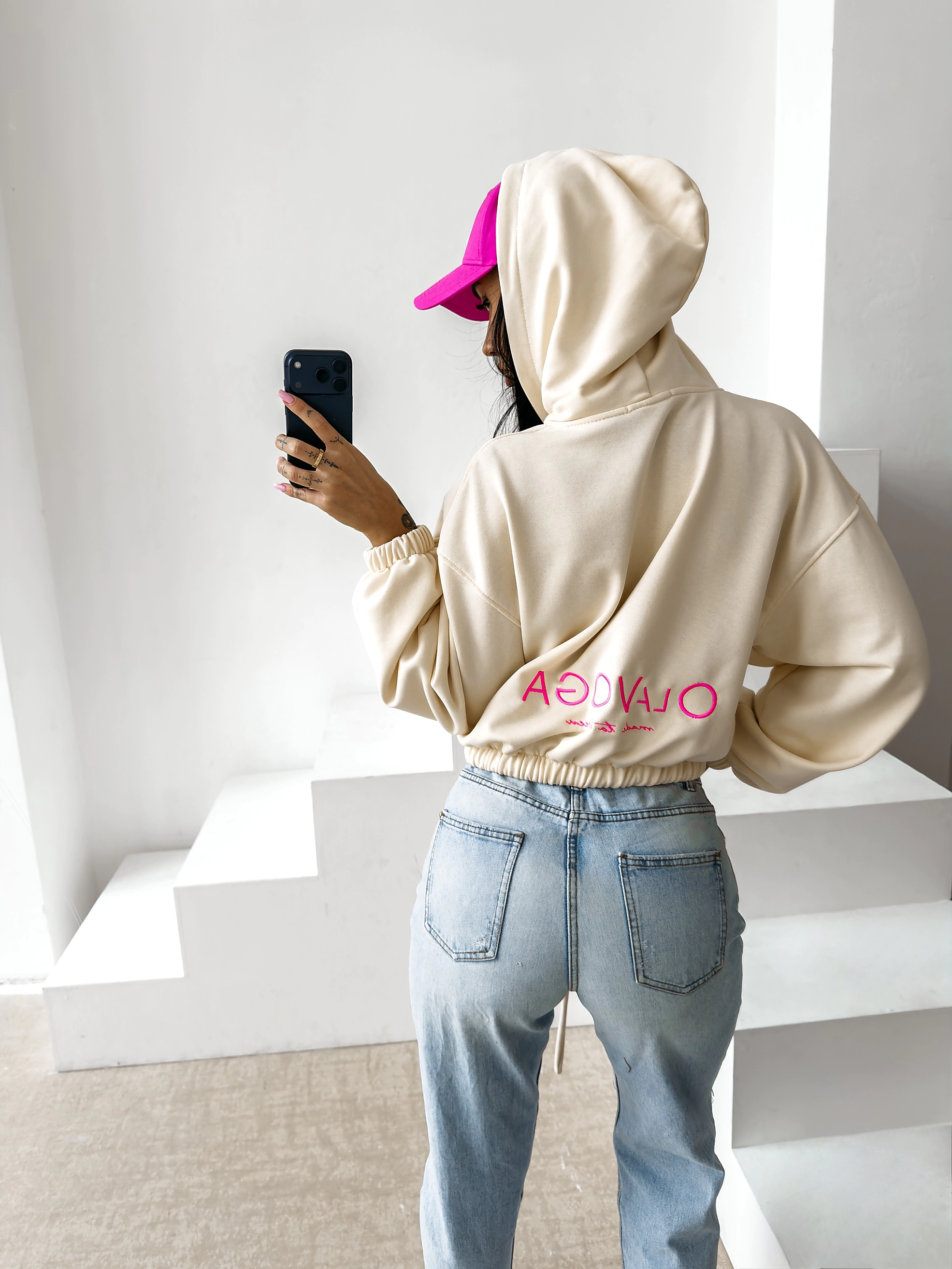 Bluza damska oversize OLAVOGA NERIN - Coconut