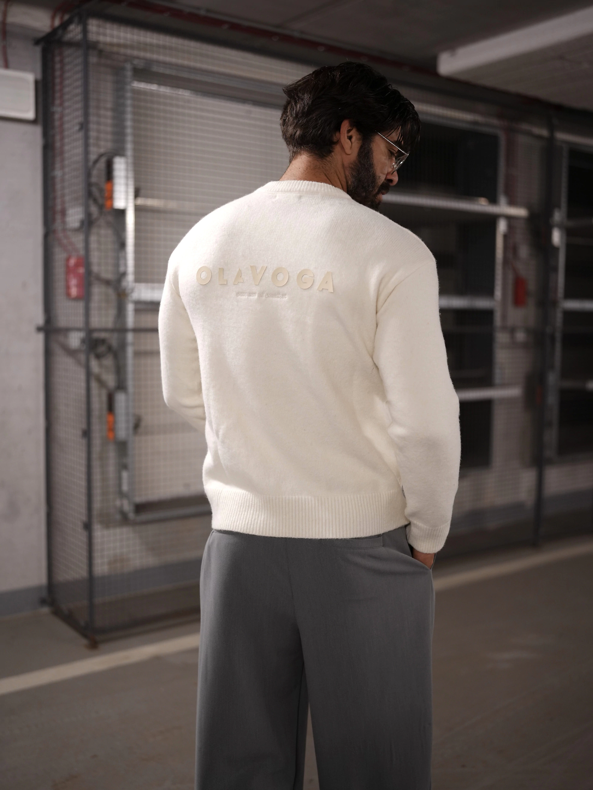 Sweter męski OLAVOGA Men CAIRO - Ecru
