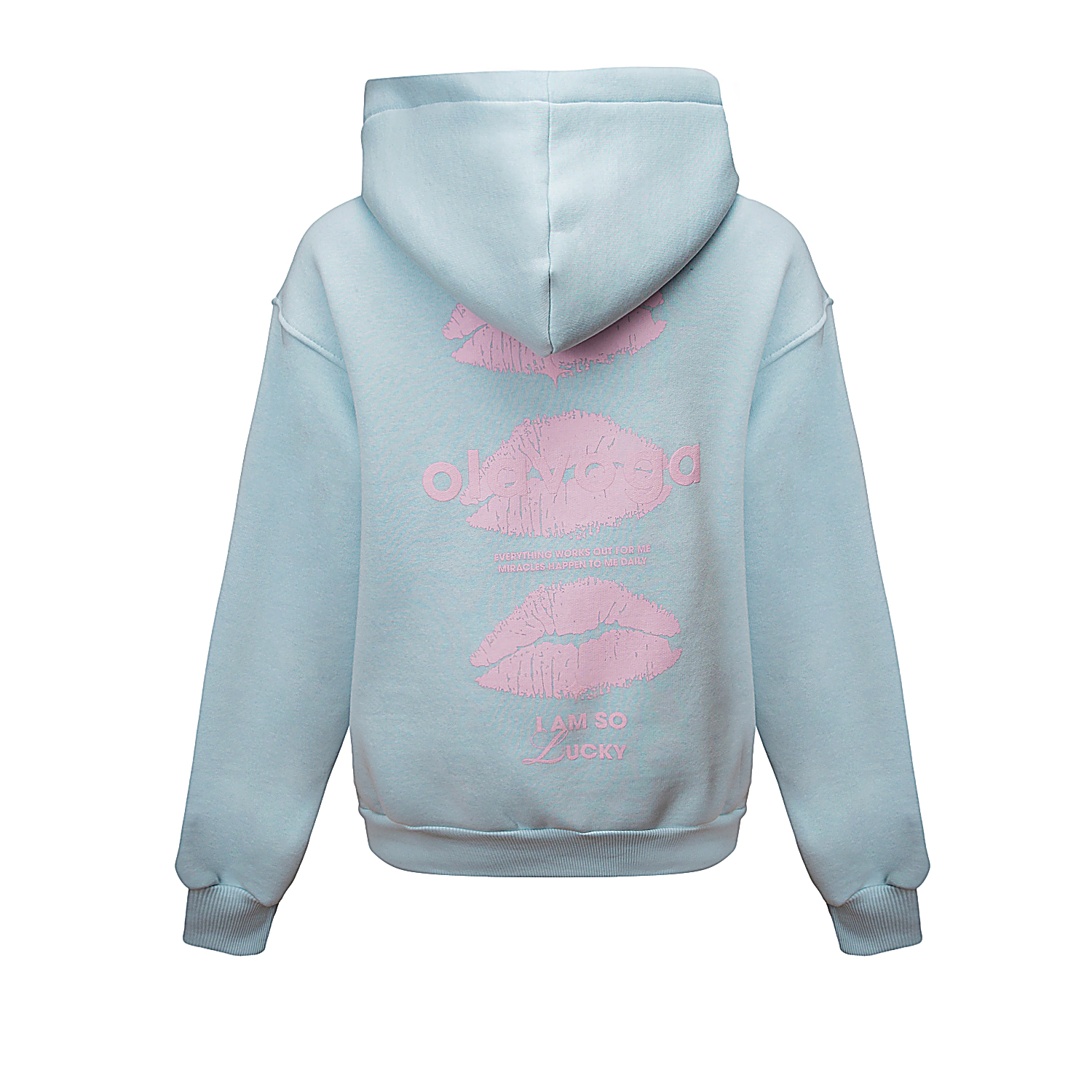 Bluza damska z kapturem OLAVOGA LUCKY MINDSET - Błękitny