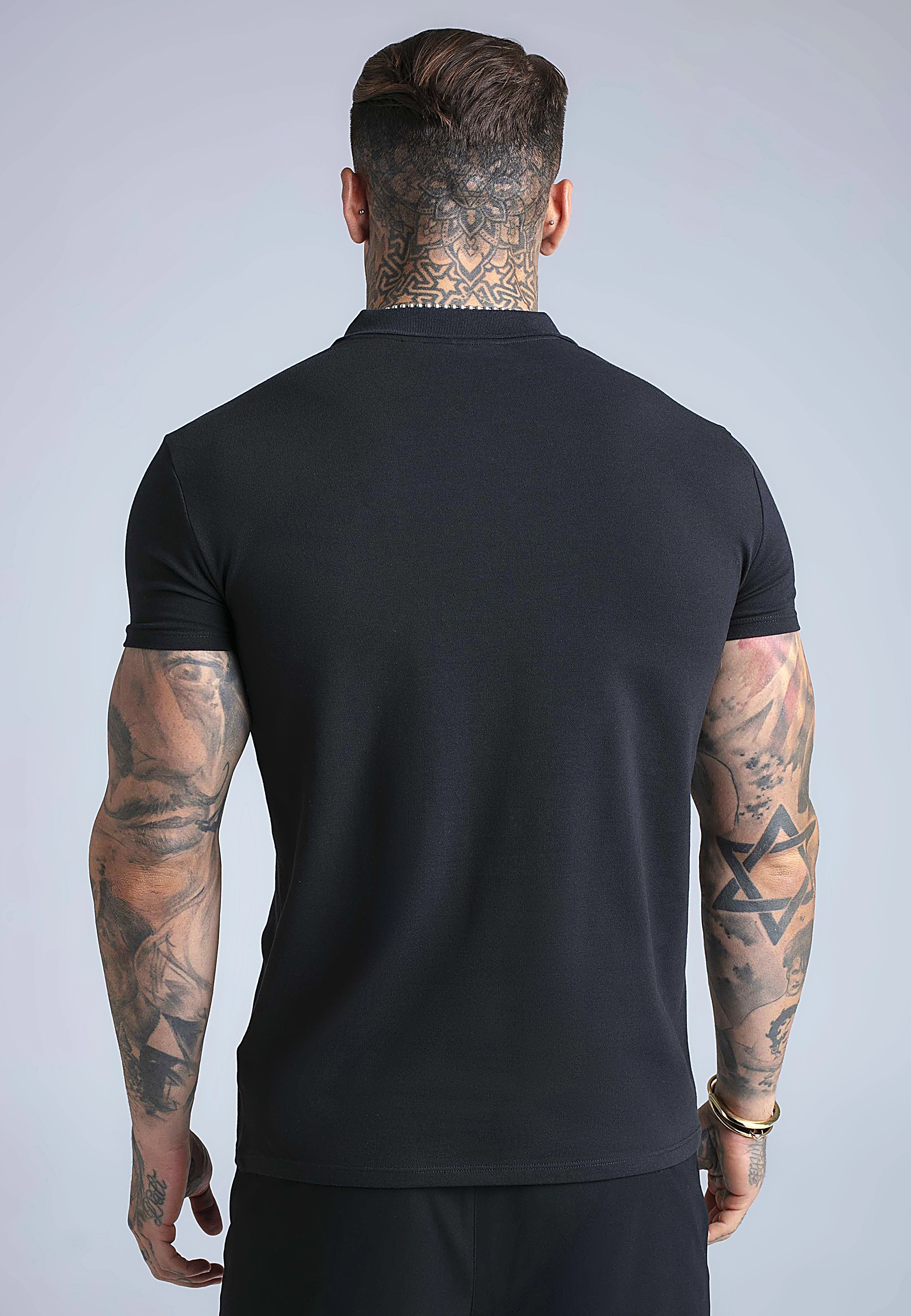 Herren SIKSILK ZIP POLO T-shirt 29271 - Schwarz