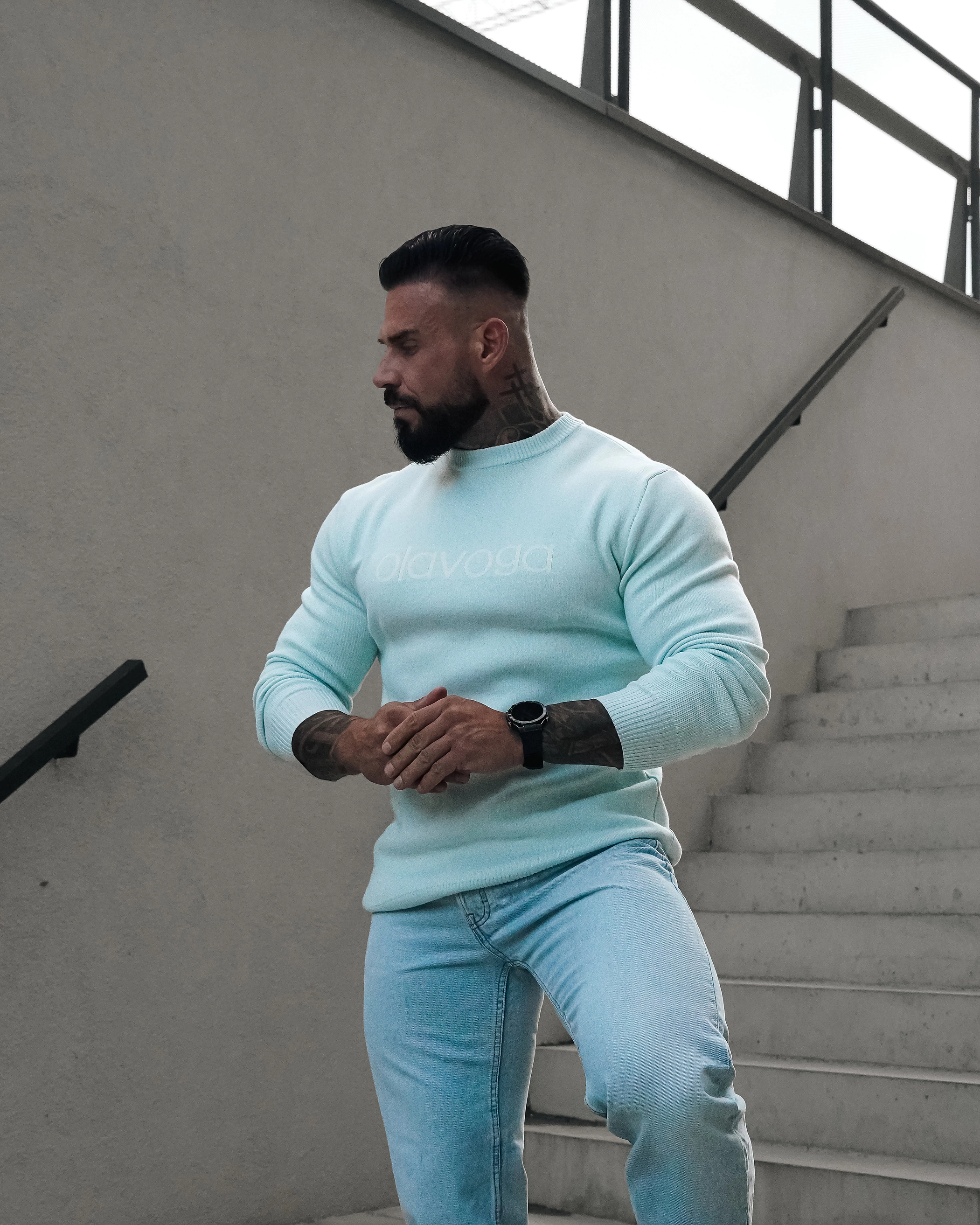 Sweter męski OLAVOGA Men SALO - Błękit