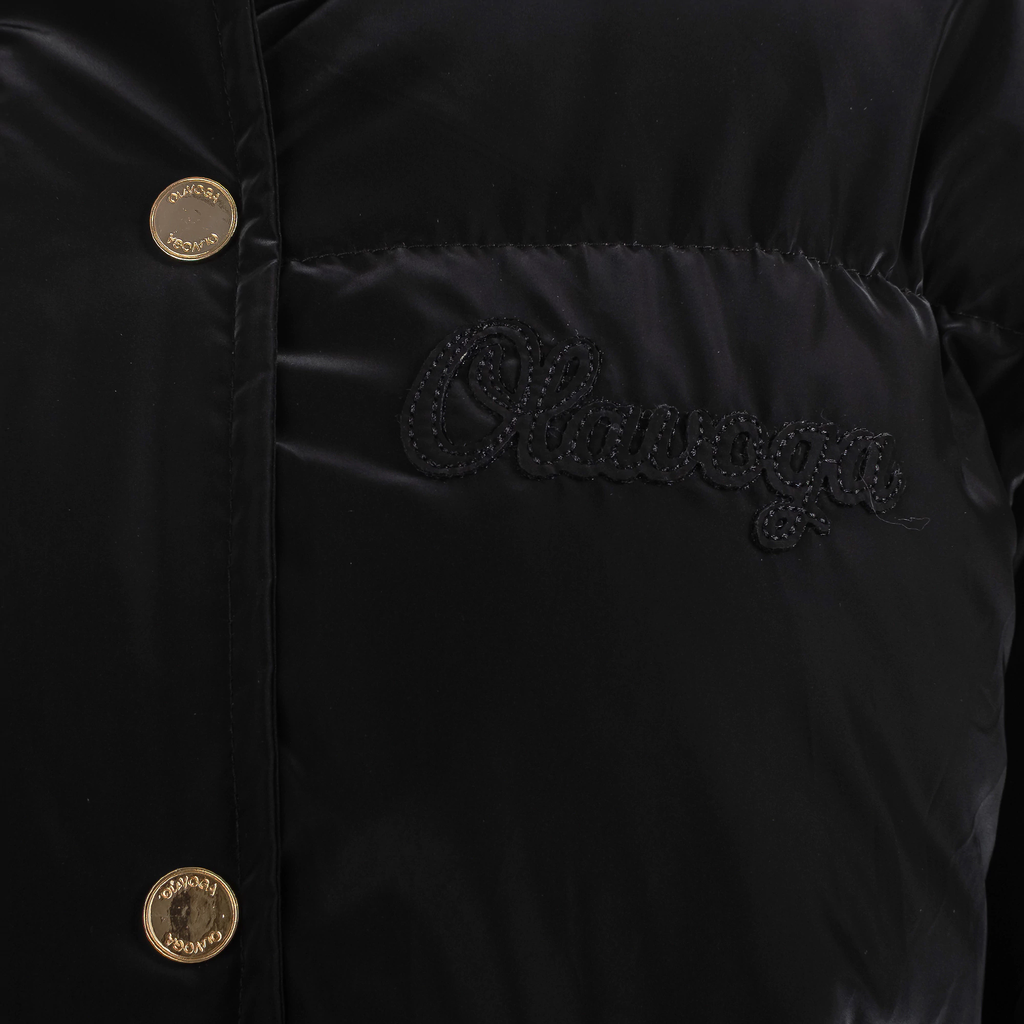 OLAVOGA OROYUAL gesteppte Damenjacke mit Kapuze – Schwarz