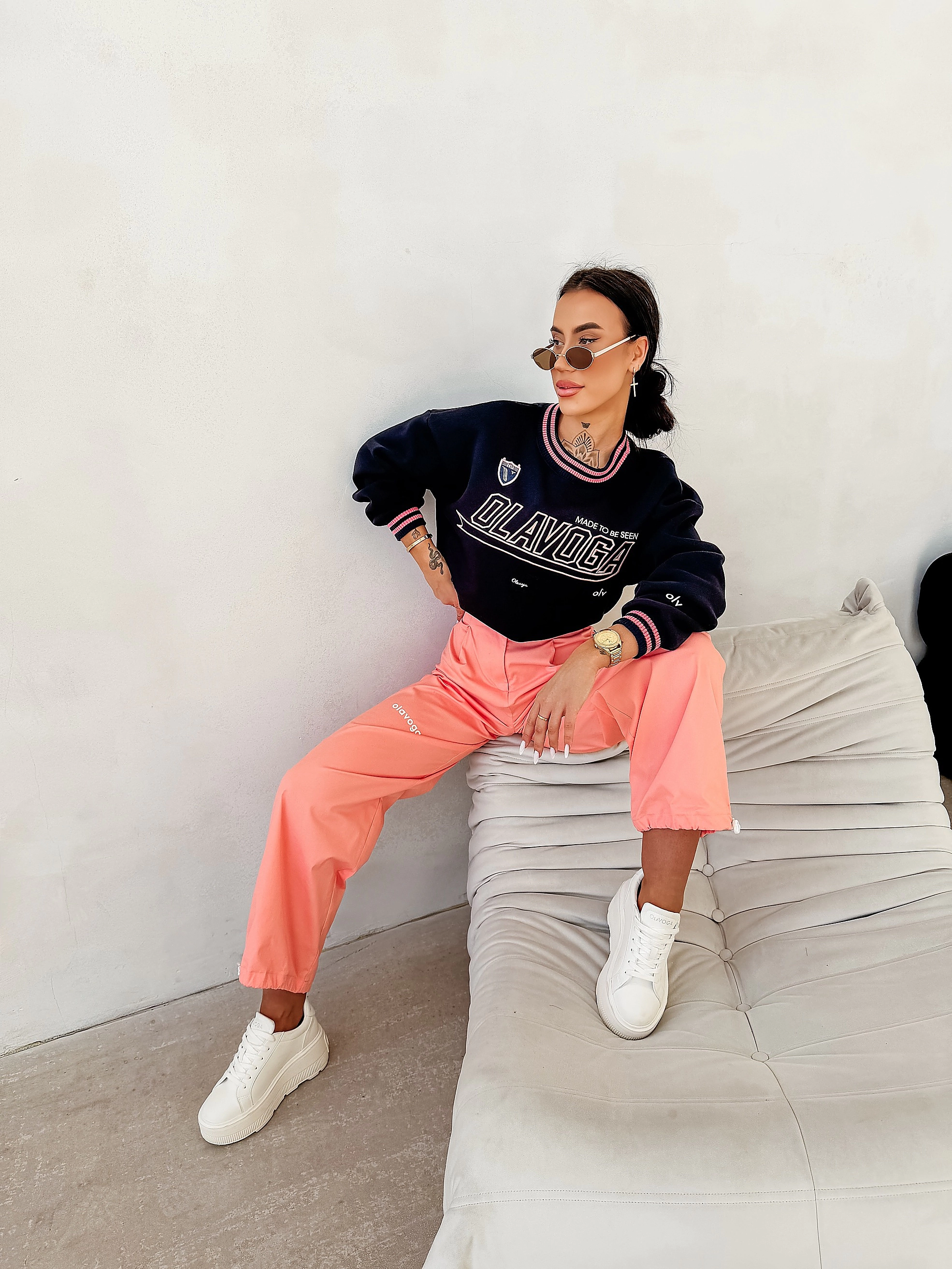 OLAVOGA SIRA women's trousers - Coral pink