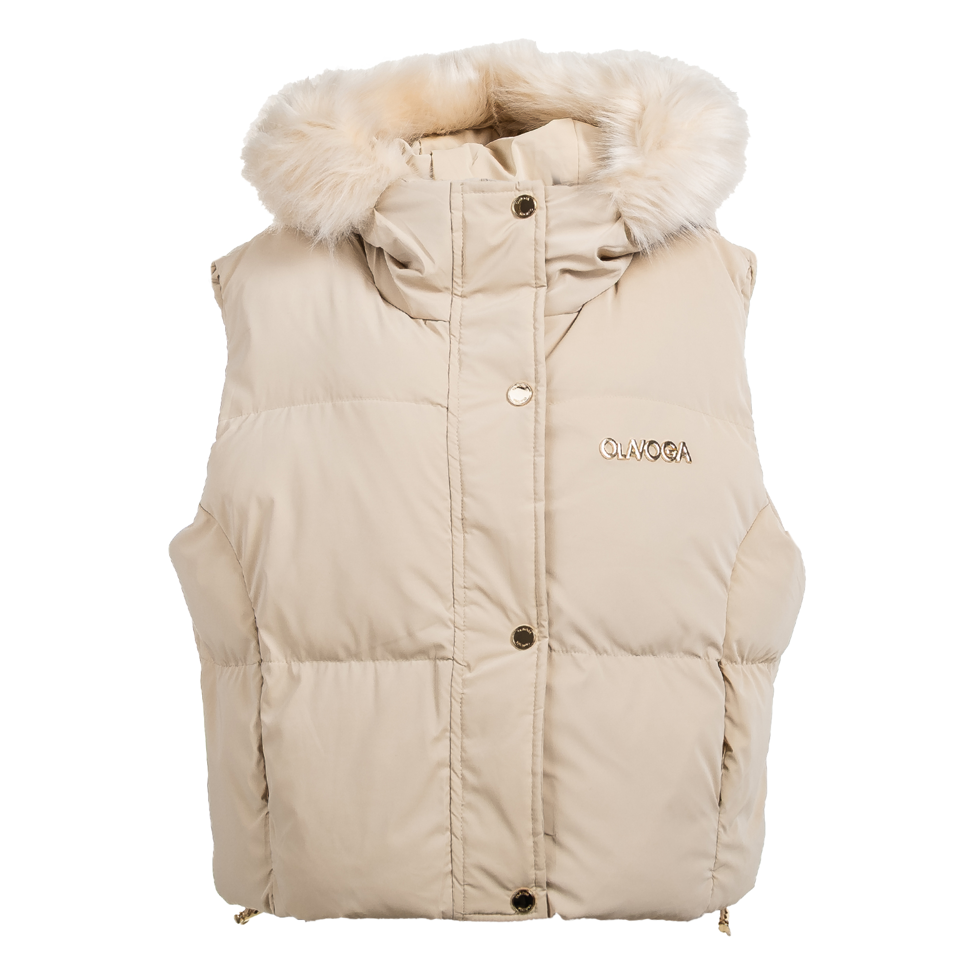 Damenweste mit Kapuze OLAVOGA SIERY - Beige