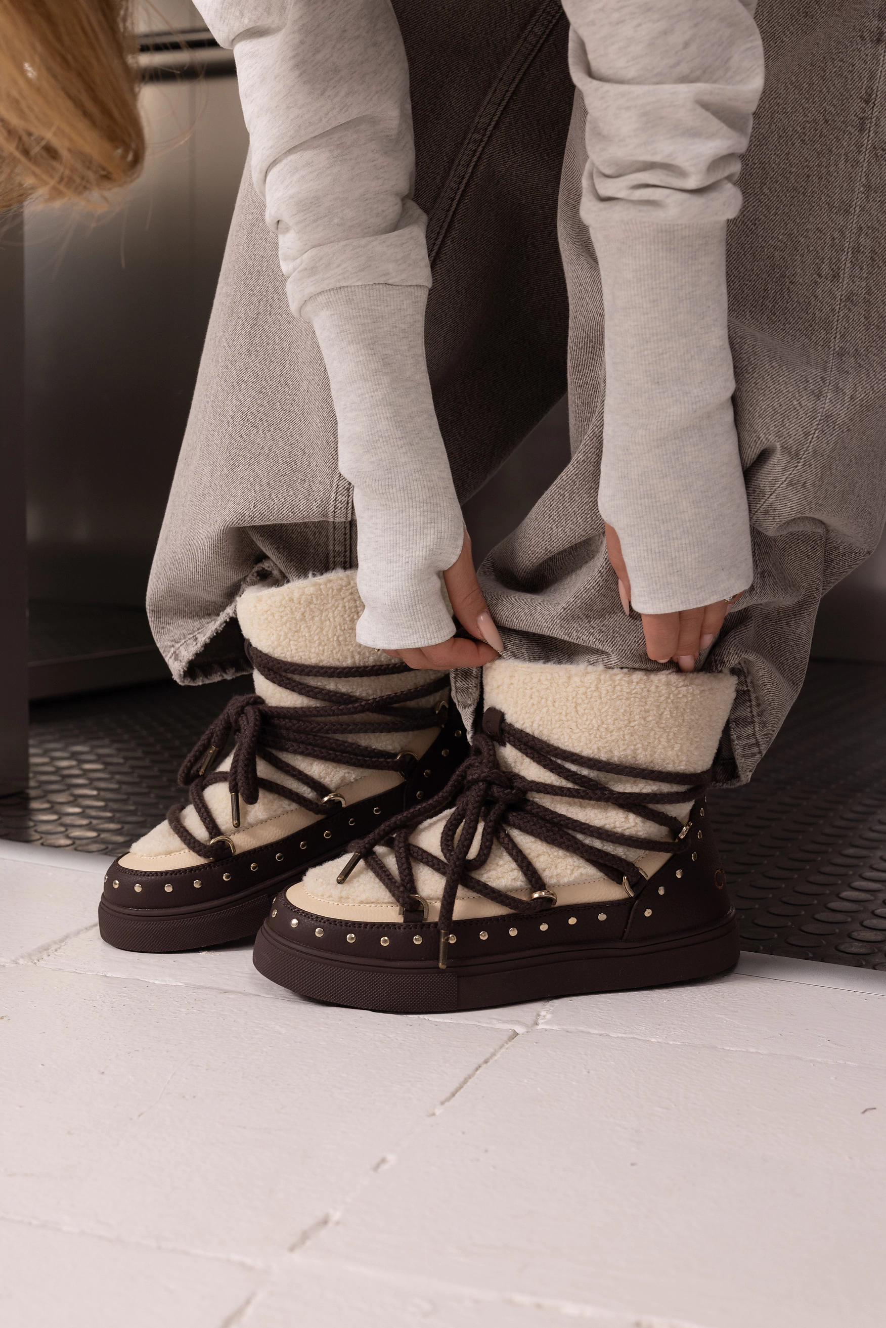 Buty damskie eskimoski OLAVOGA ETNA - Brąz