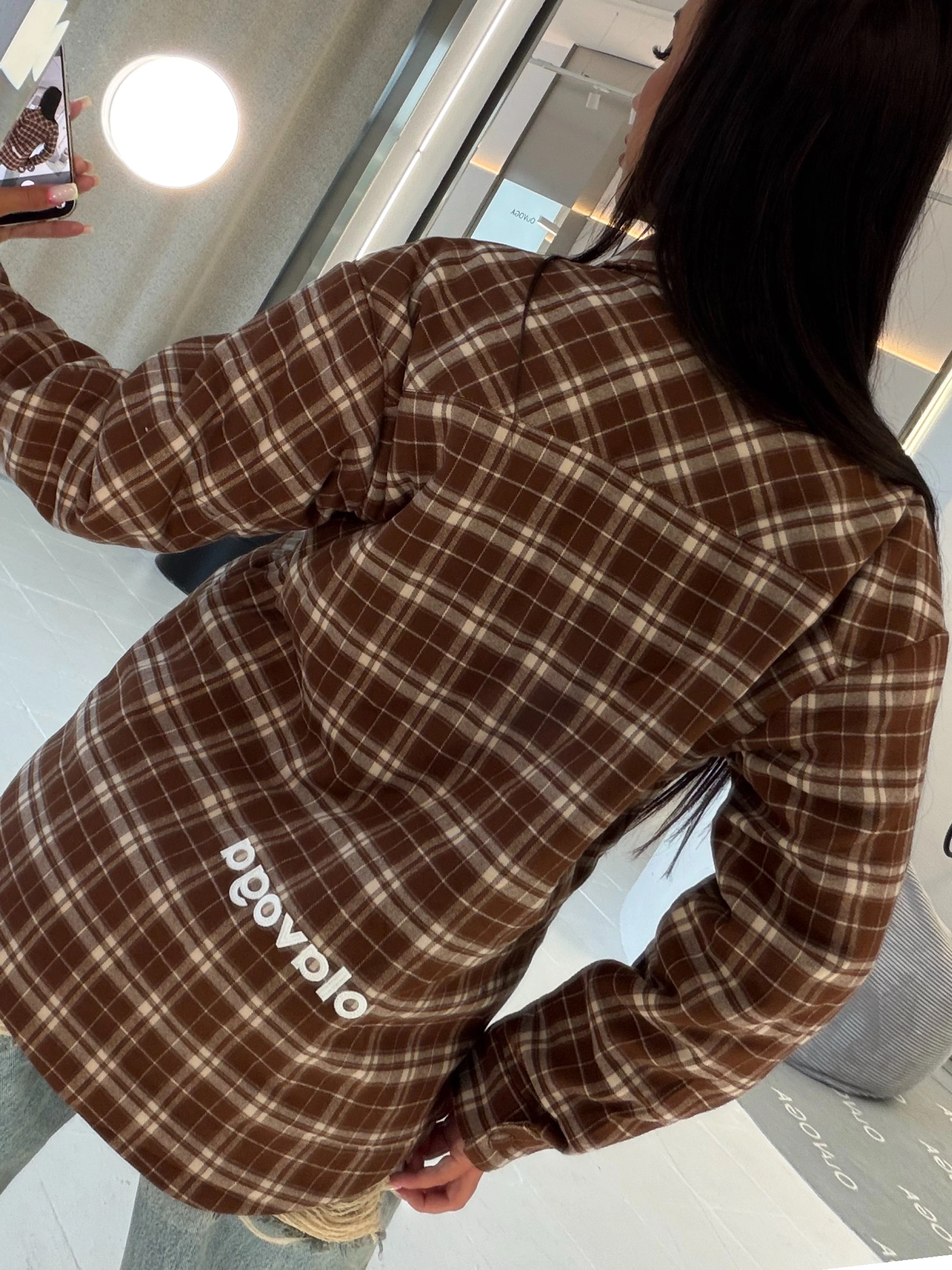 OLAVOGA FIOLIE Oversize-Damenjacke – Braun + Beige