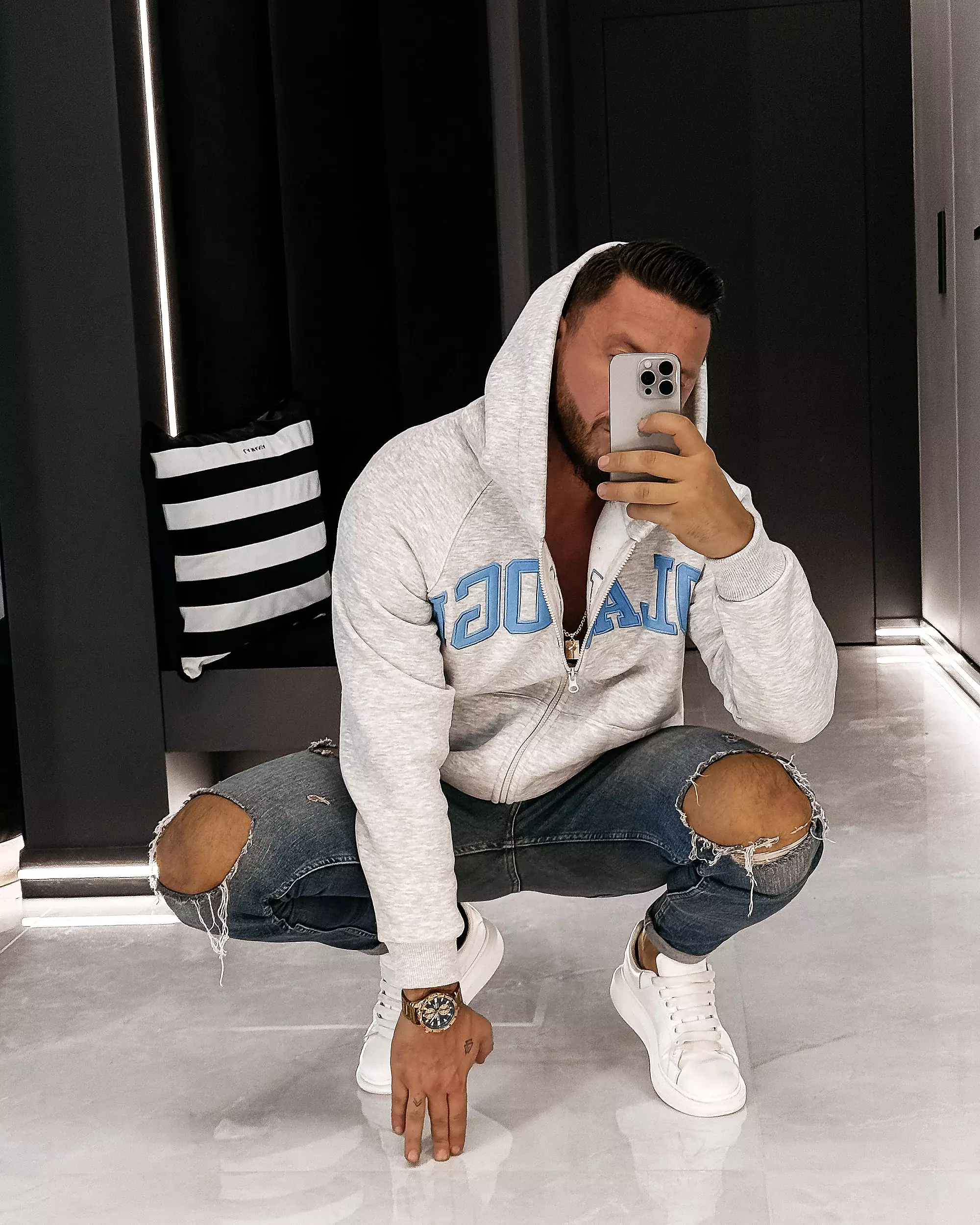 Herren-Sweatshirt OLAVOGA Men IRIS MEN - Grau