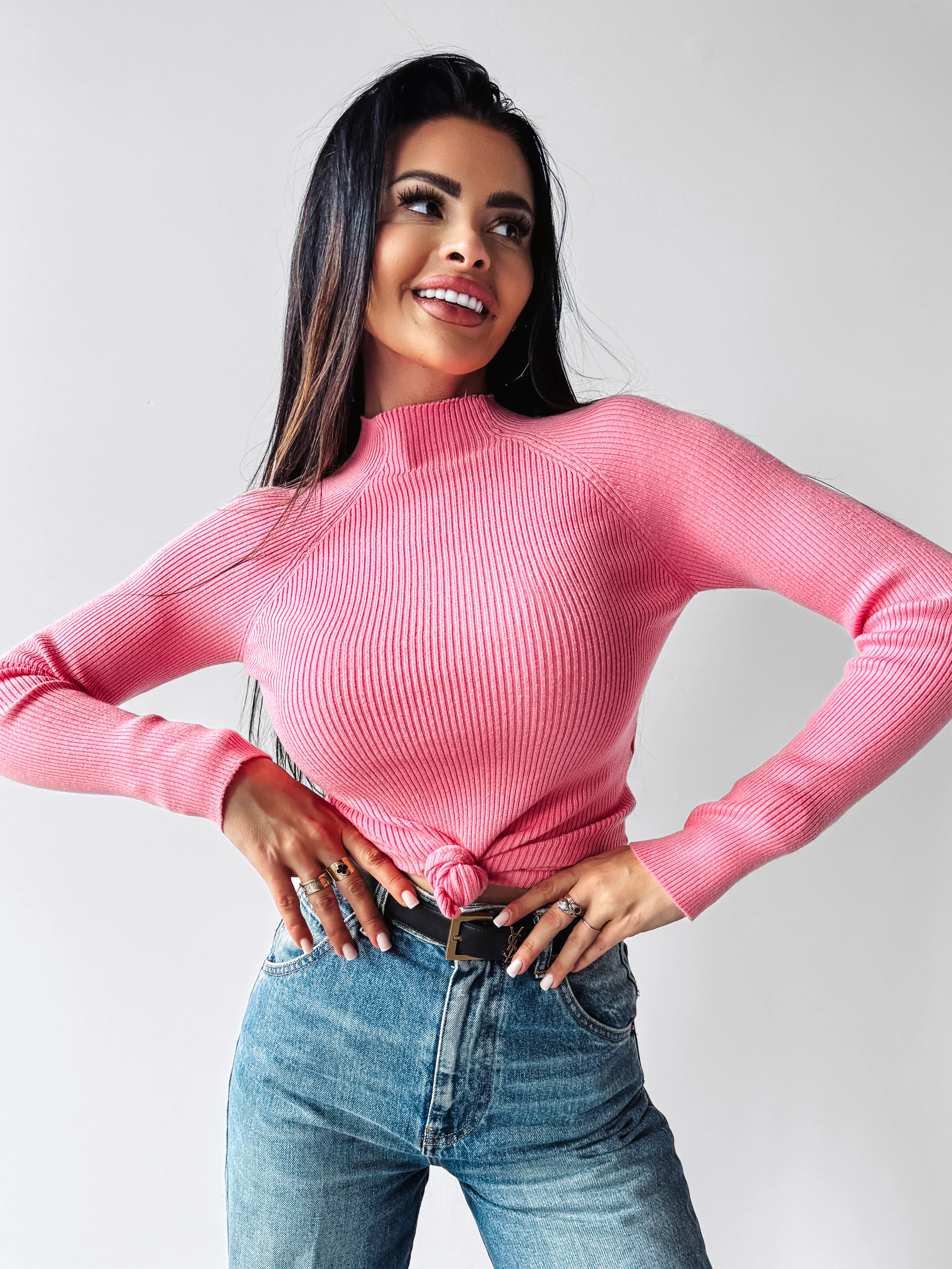 Women s fitted jumper OLAVOGA KRISTIN Pink S OLAVOGA Official Partner Shop Pasuri