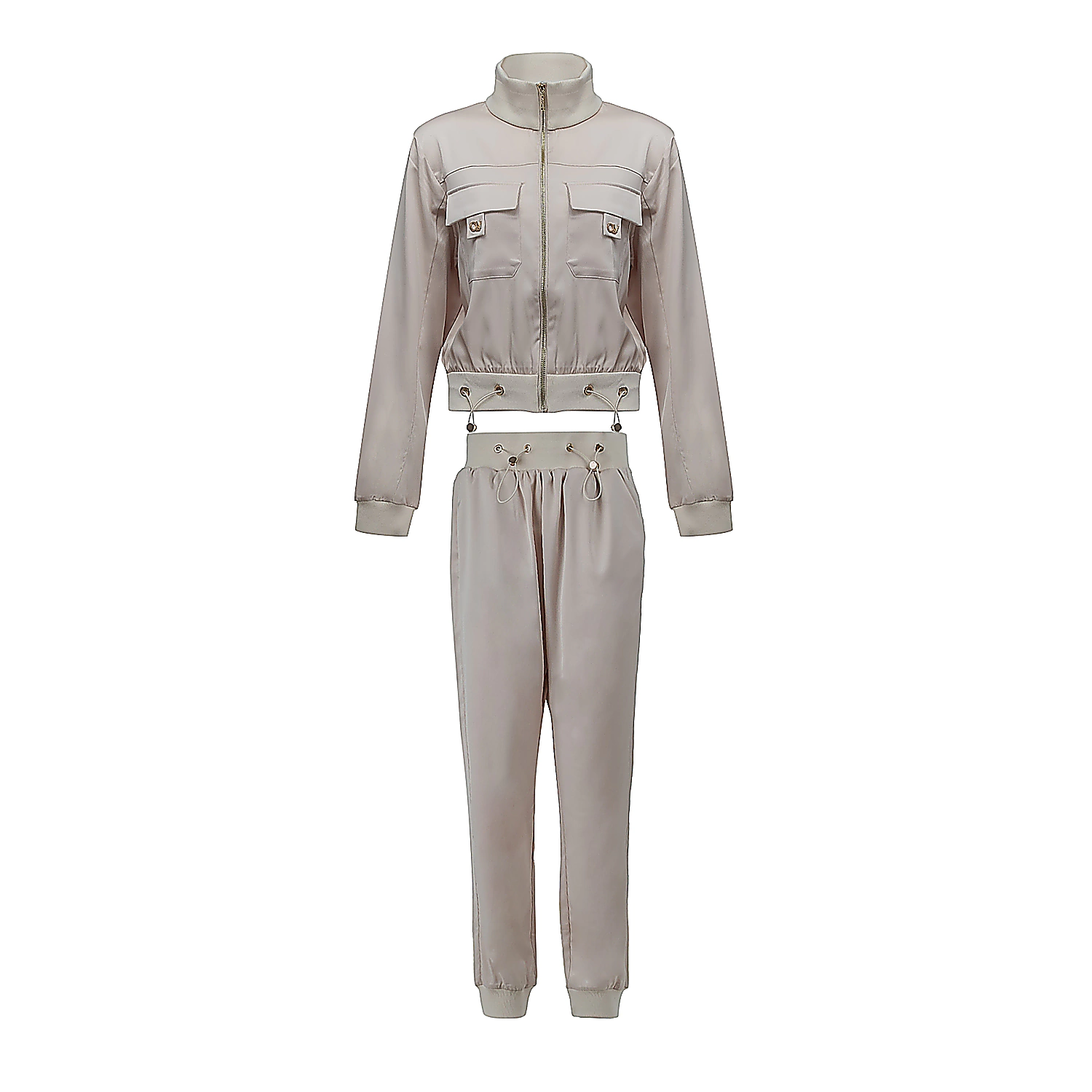 Damen-Satin-Set OLAVOGA LORY - Beige