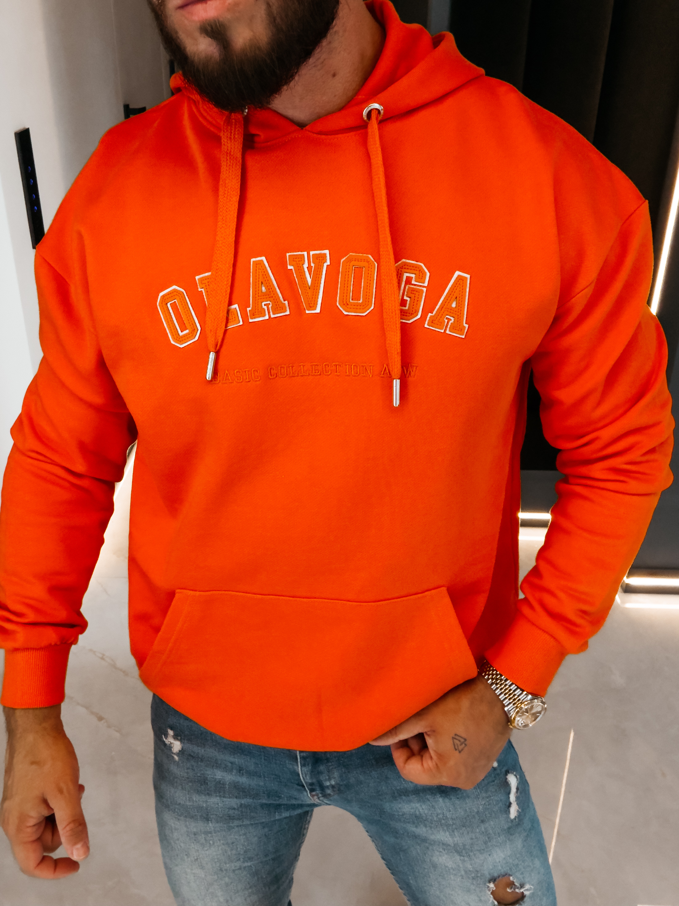 OLAVOGA Men RENAY Men’s Hoodie – Orange