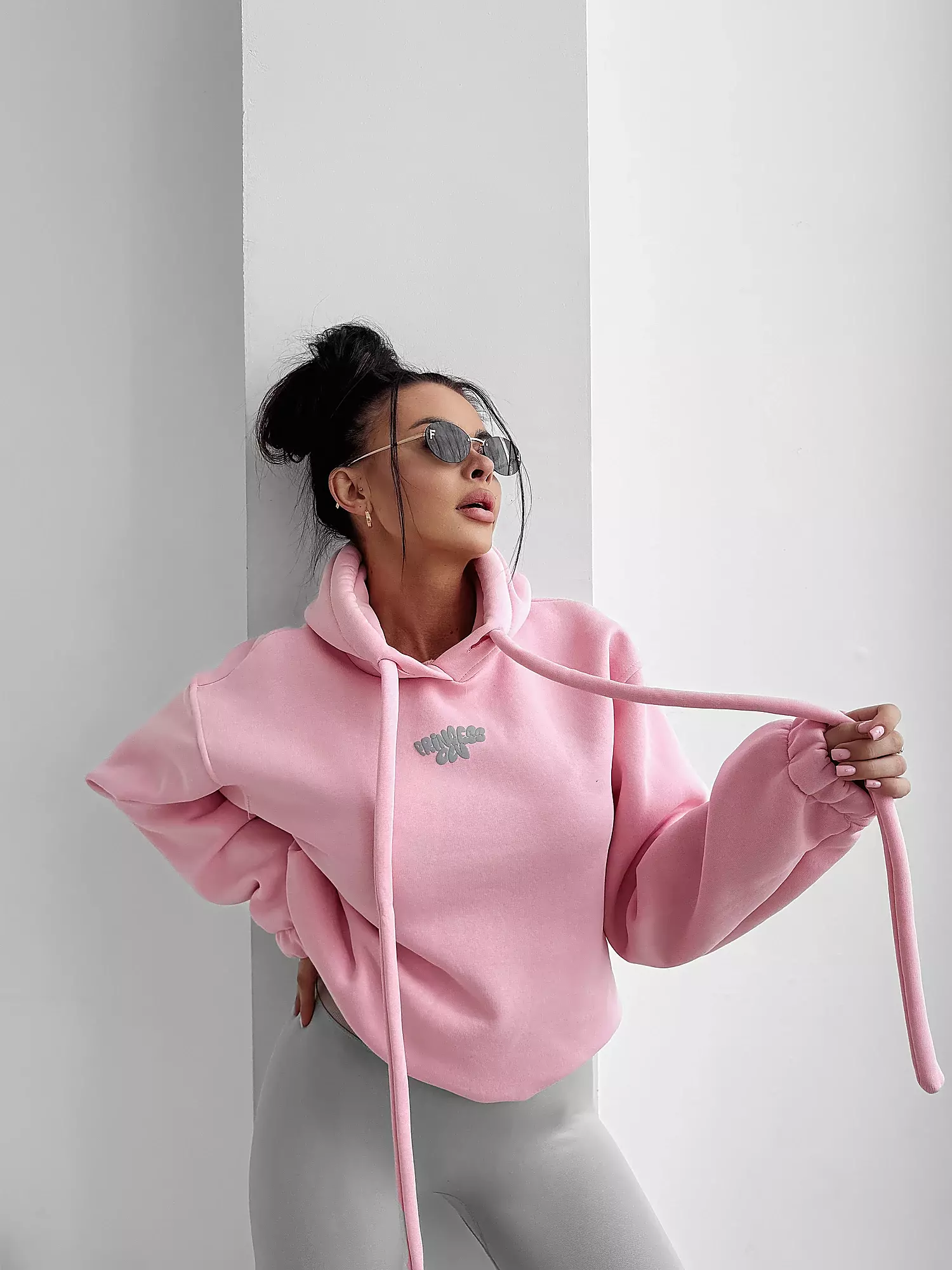OLAVOGA FROST LAYER dámská mikina oversize - pudrově růžová