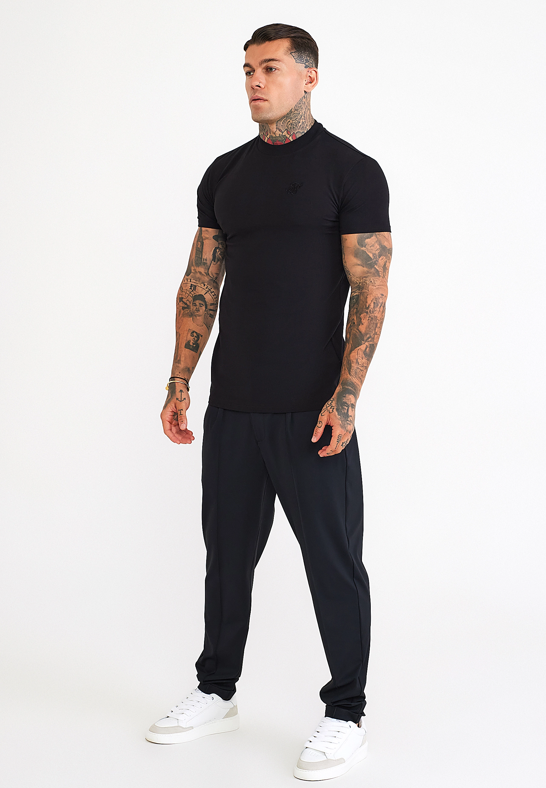 T-shirt męski muscle fit SIKSILK 29374 - Czarny
