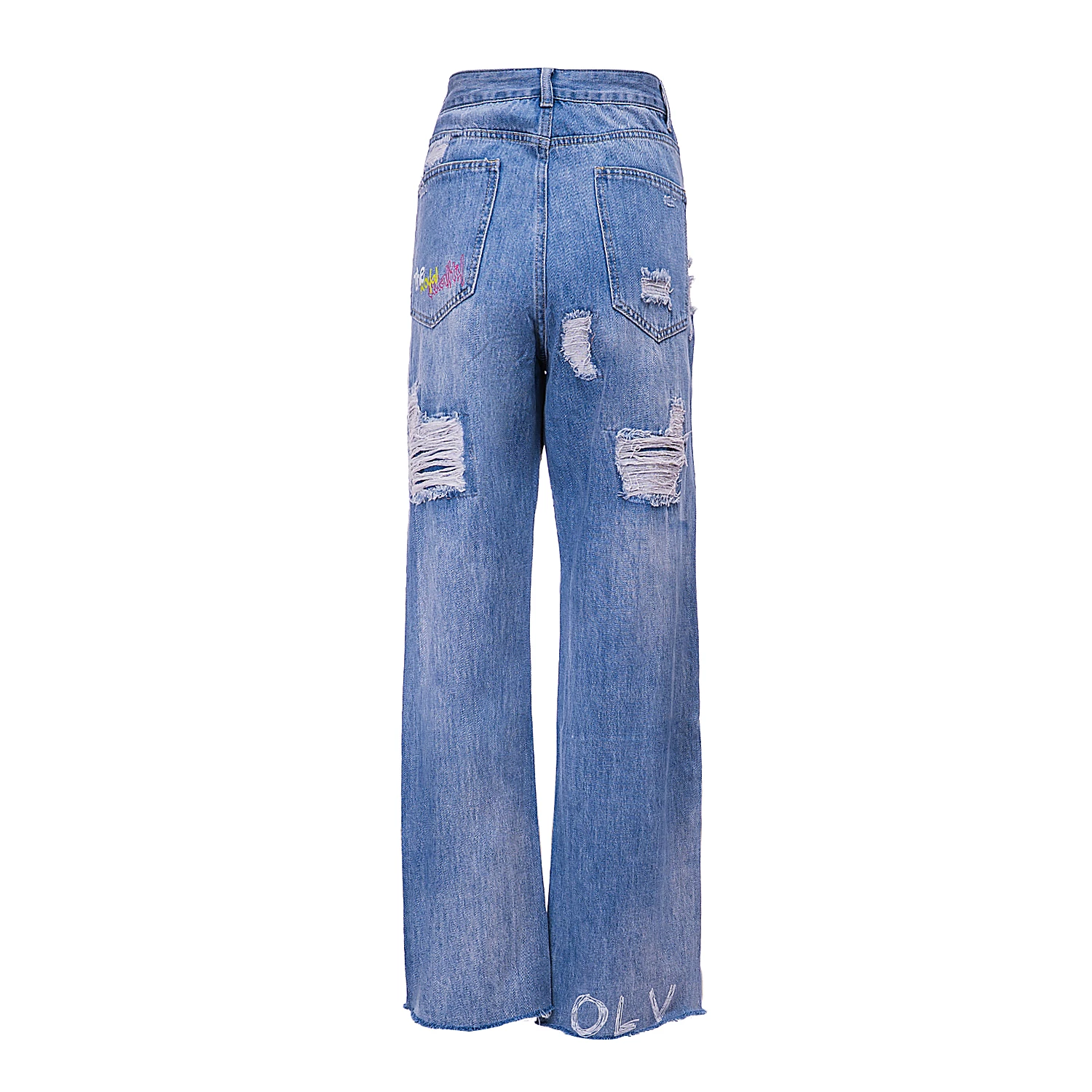 OLAVOGA VIVID bedruckte Damenhose - Dark denim