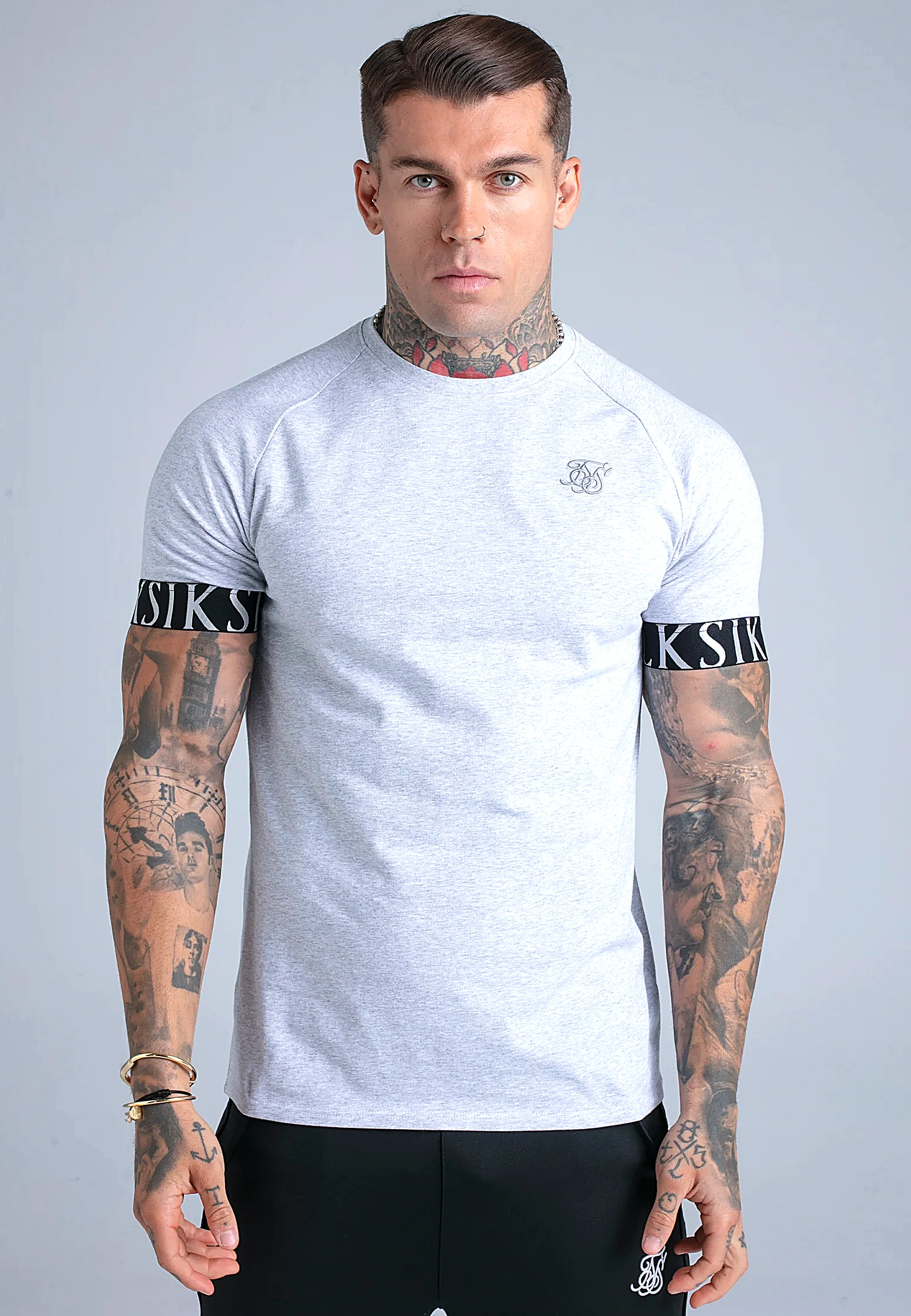 3pak t-shirt męski TECH SIKSILK 29837 - Wielokolorowy