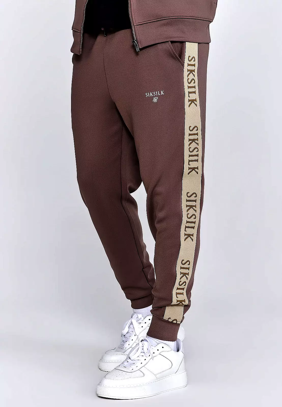 Spodnie dresowe SIKSILK MUSCLE FIT 26792 - Beż