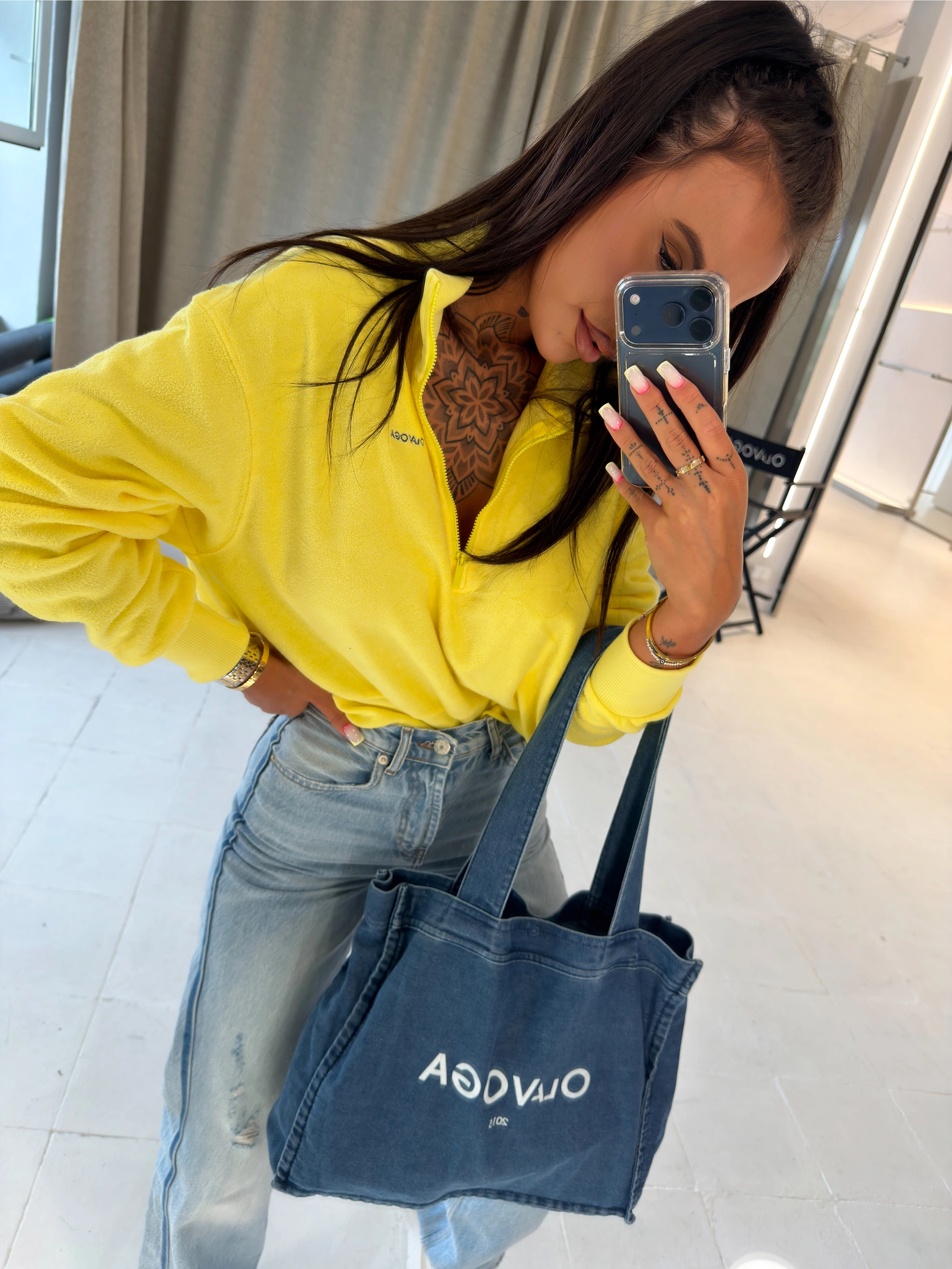 Bluza damska OLAVOGA NACY - Żółty
