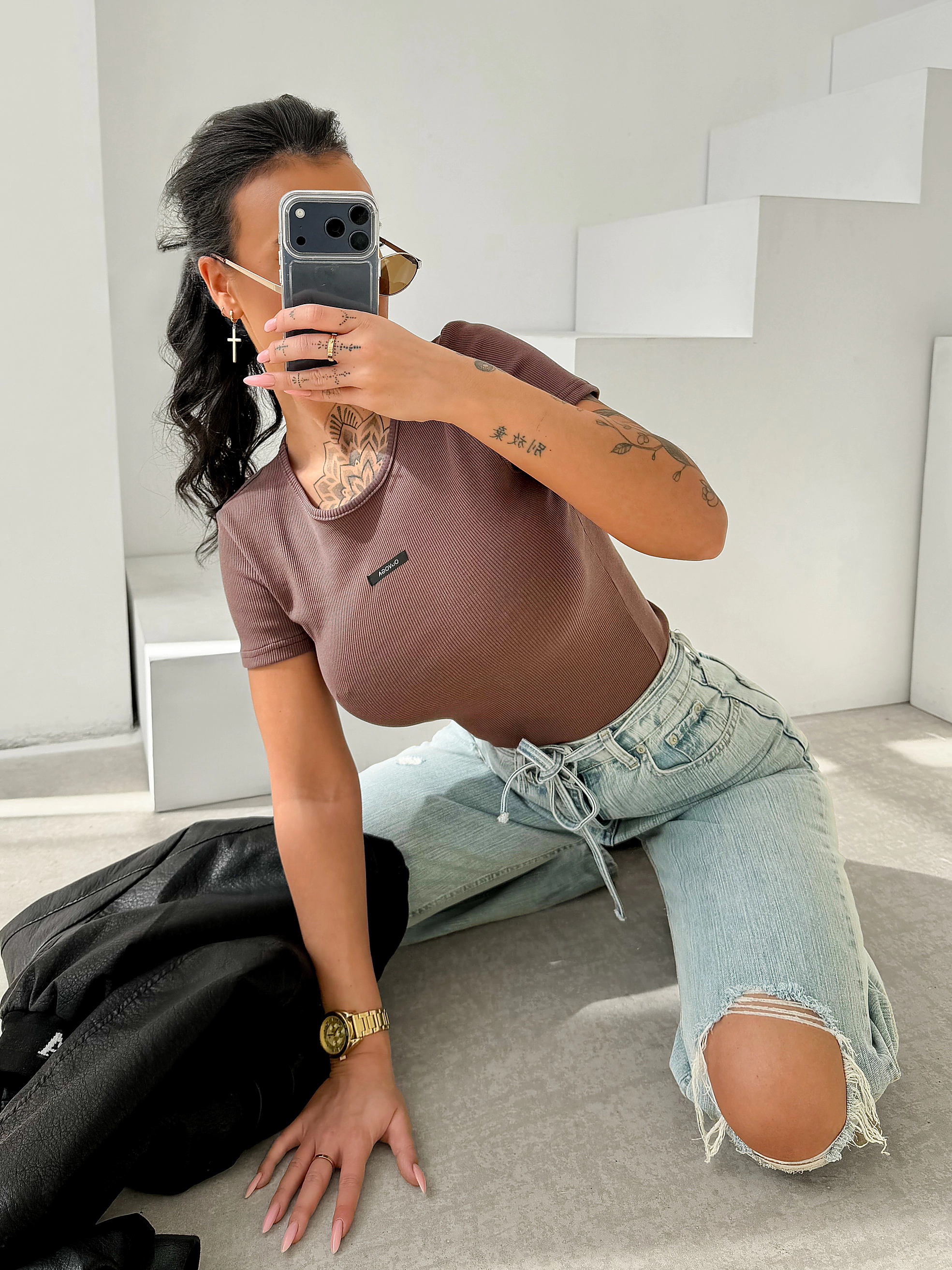 OLAVOGA MOVENA Damen-T-Shirt - Braun