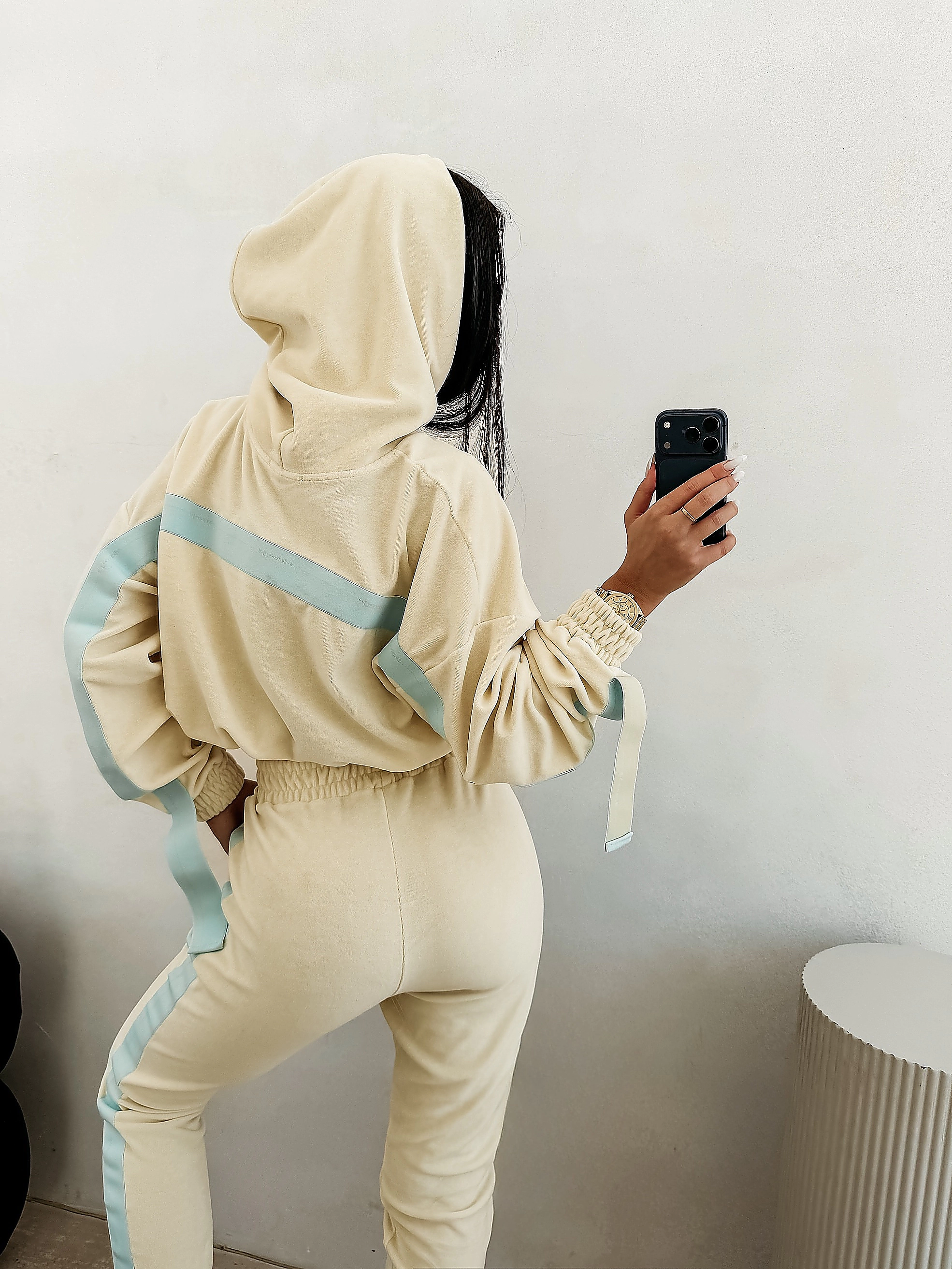 Damenset aus Velours OLAVOGA SMOOVE - Beige