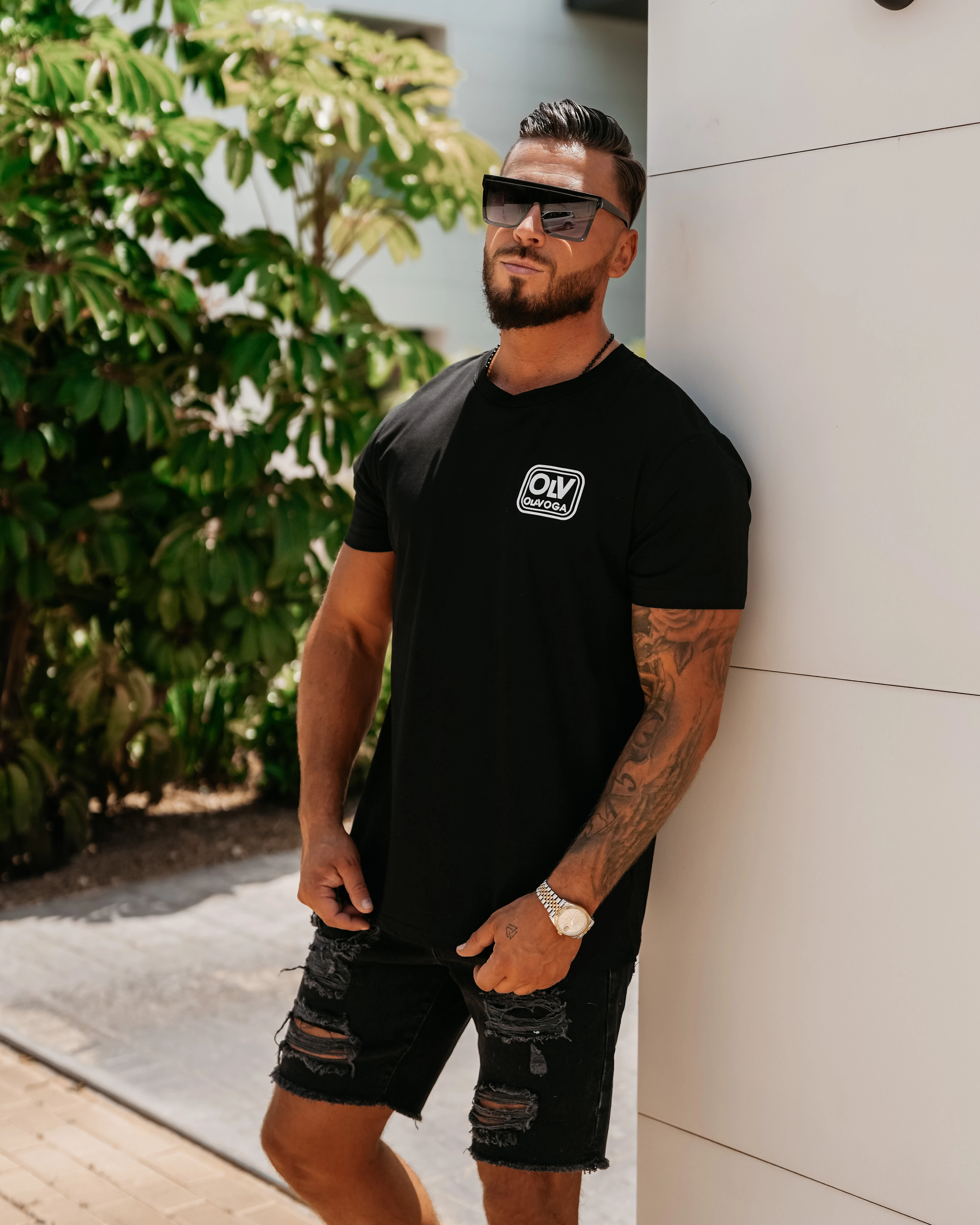 T-shirt męski bawełniany OLAVOGA Men ESKAL - Czarny