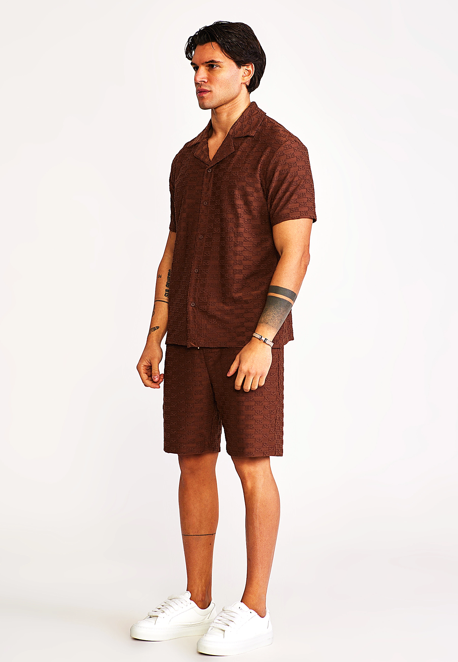 SIKSILK pánská košile 28250 - Hnědá