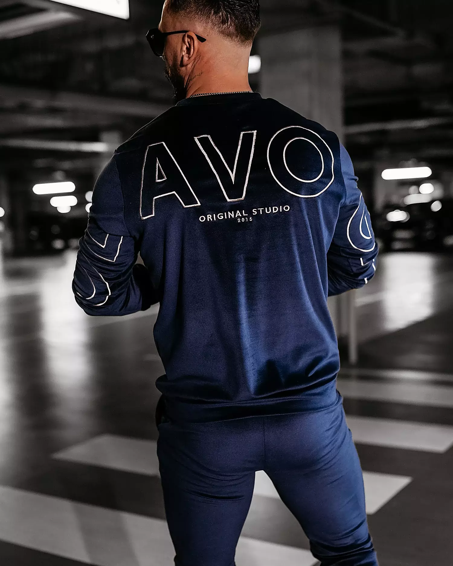 Damenset aus Velours OLAVOGA VELVET ASH MEN - Marineblau