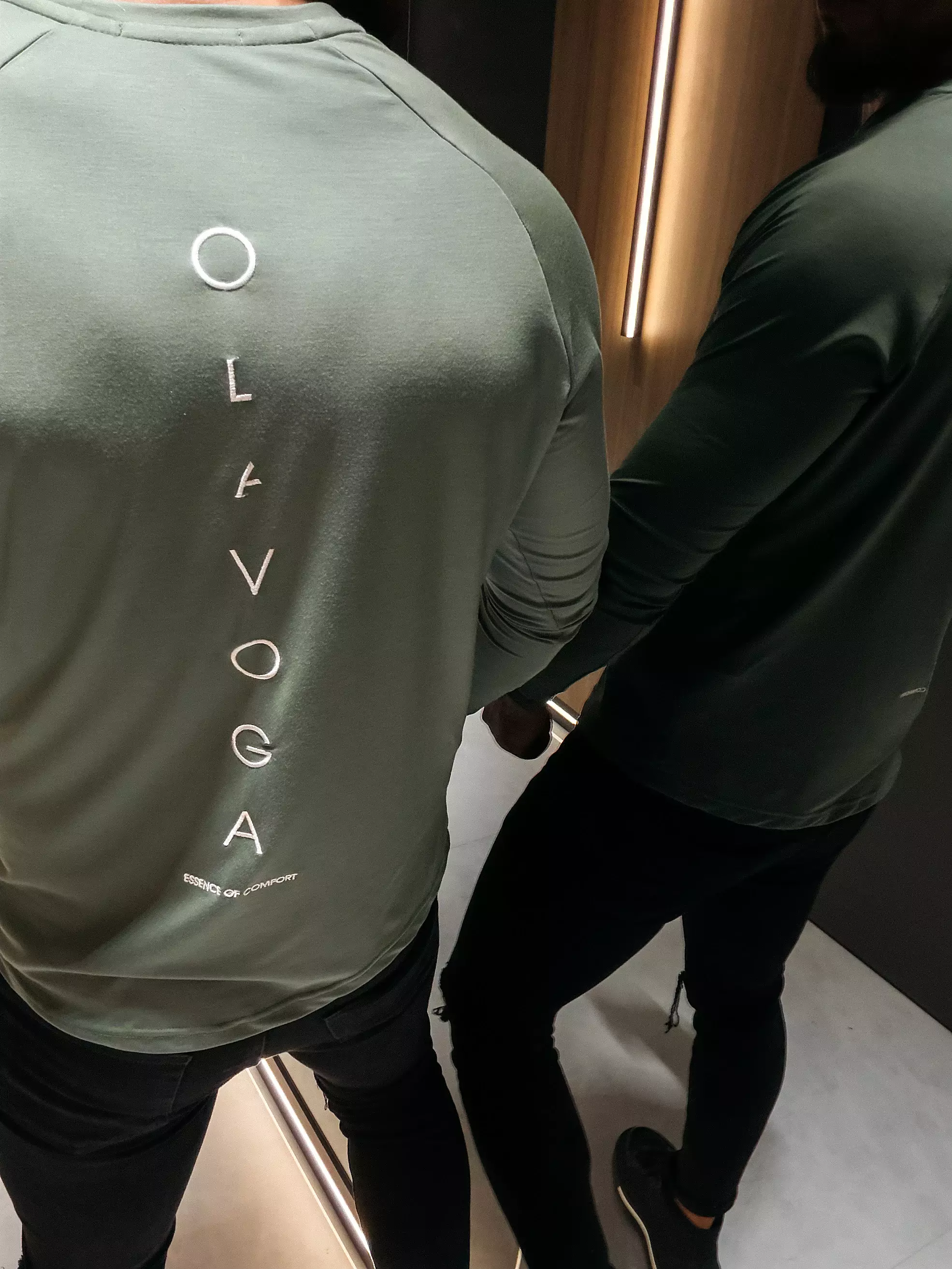 OLAVOGA Pánské tričko s dlouhým rukávem MIRE - olivové