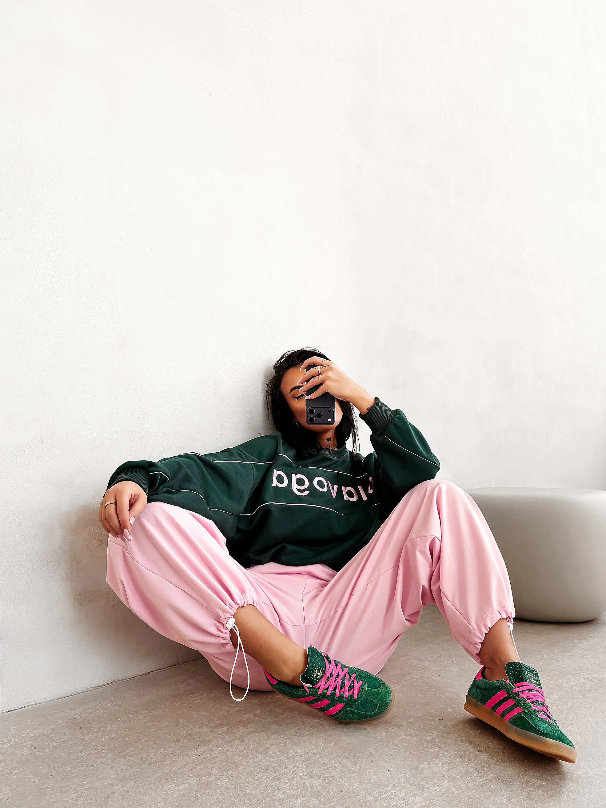 OLAVOGA MELLOW dámská mikina oversize - tmavě zelená