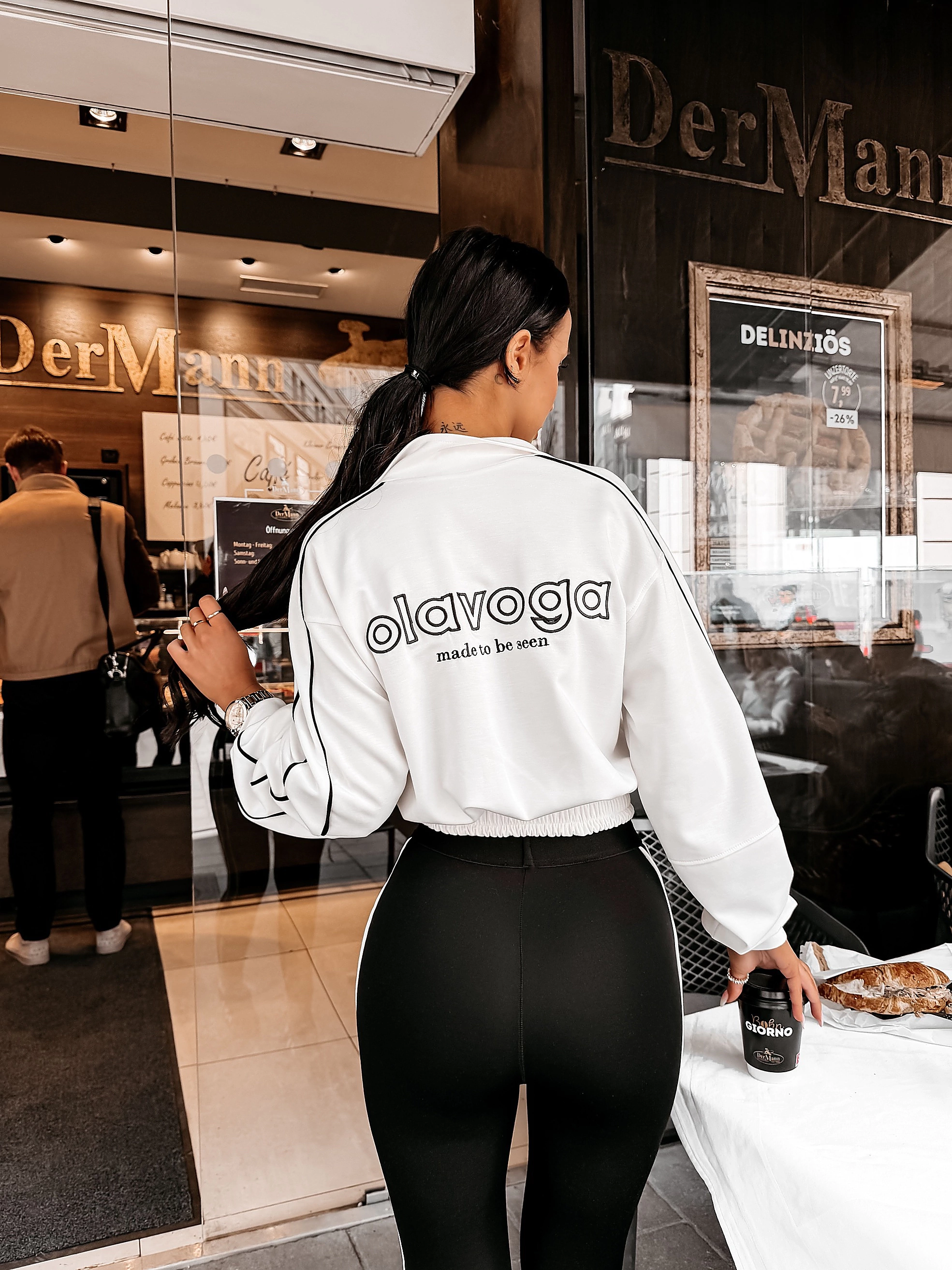 Bluza damska z lampasami OLAVOGA ROSEA - Écru