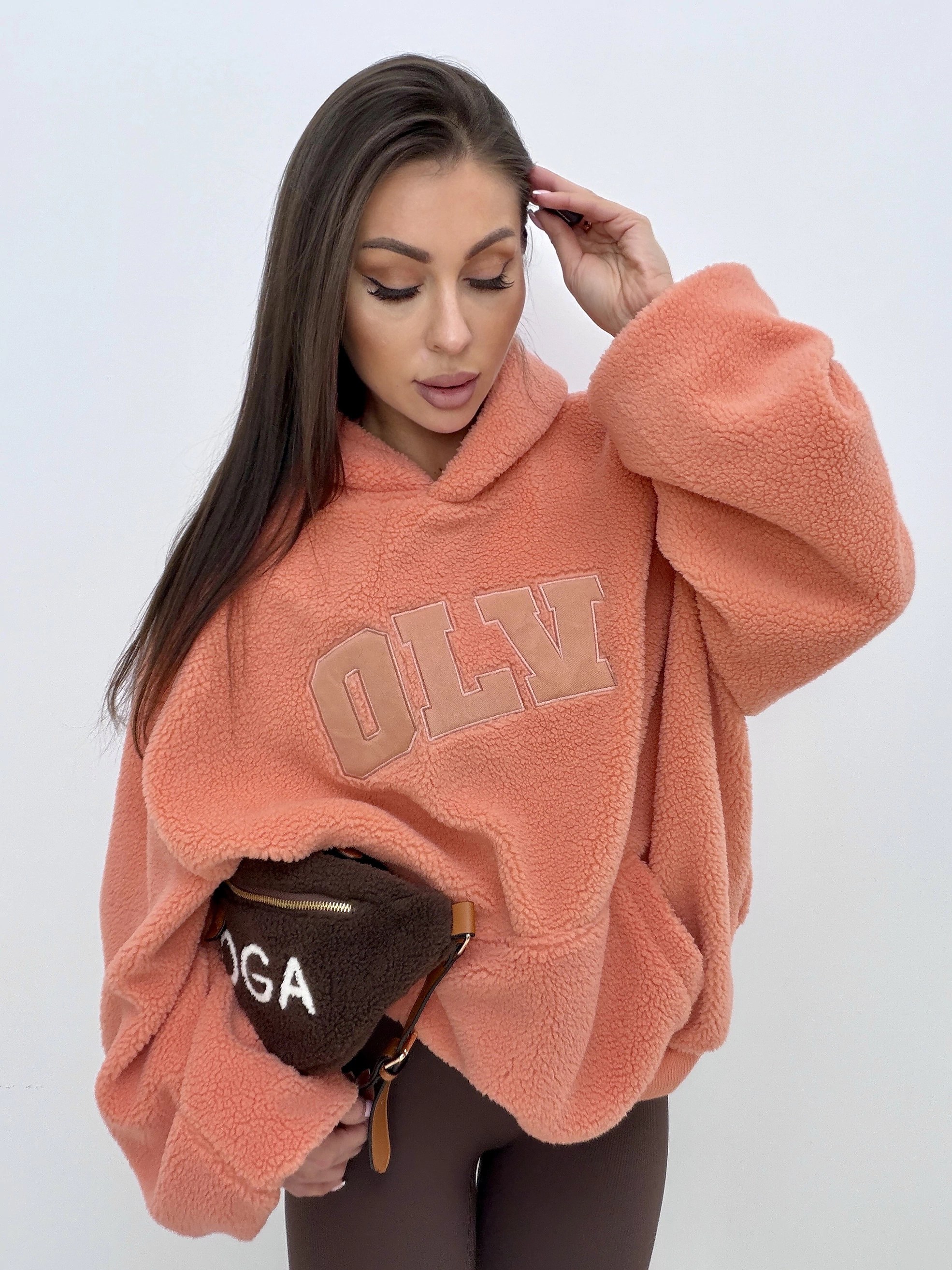 Bluza z kapturem OLAVOGA OROFIOU - Pomarańczowy